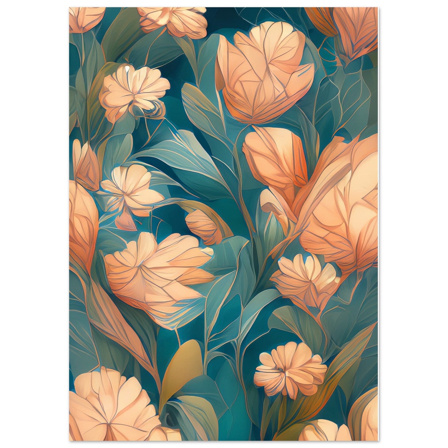 Flowers 'Abstract Garden' - Premium Matte Paper Poster