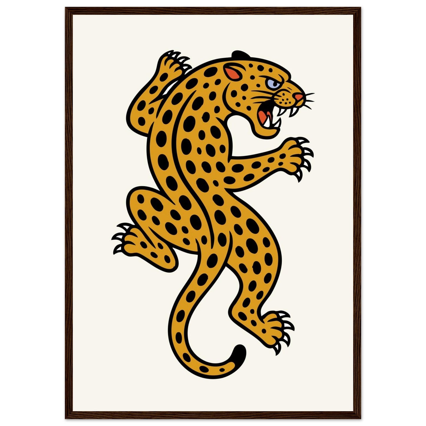 Leopard Traditional - Premium Matte Paper Wooden Framed Poster