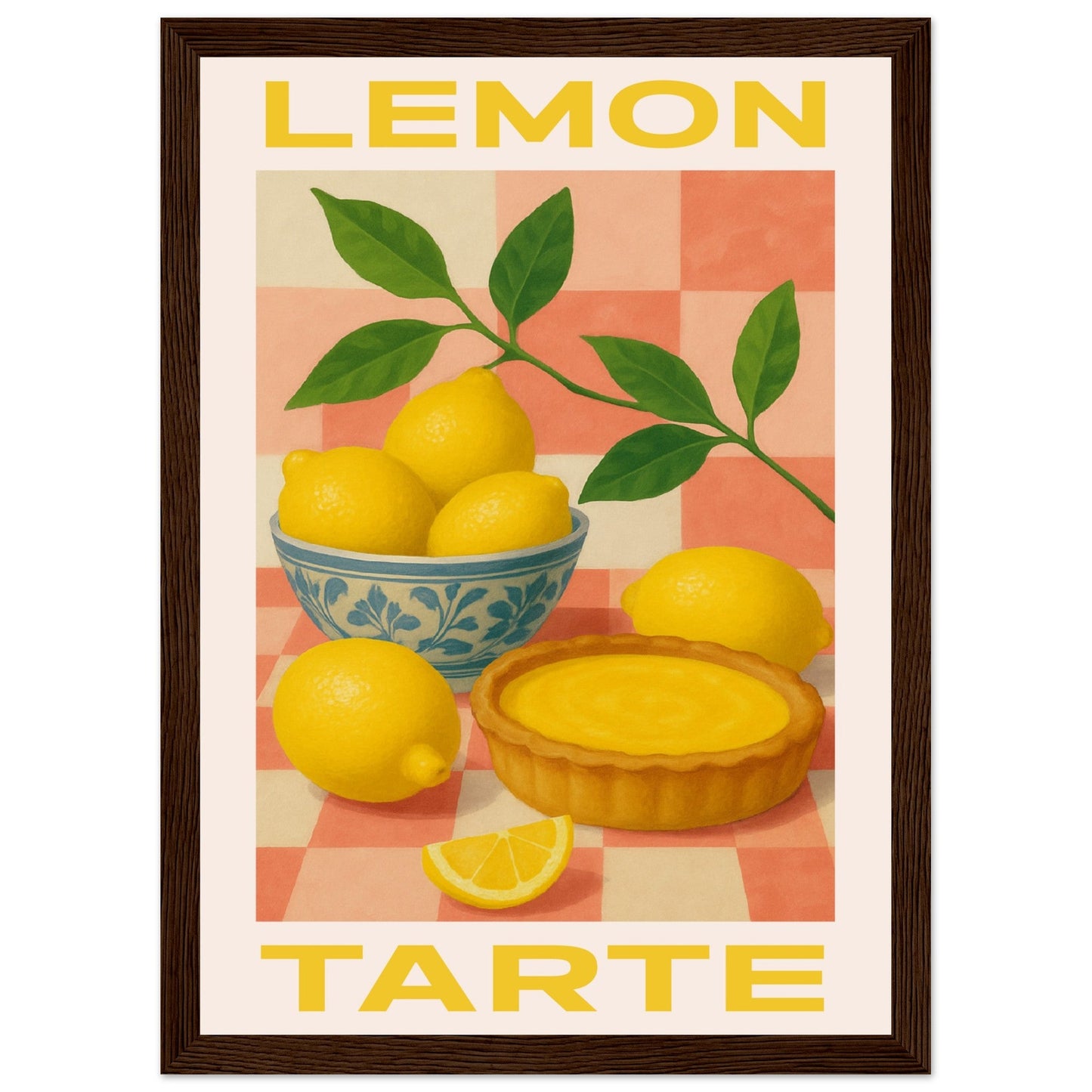 Fruity 'Lemon Tarte' - Premium Matte Paper Wooden Framed Poster