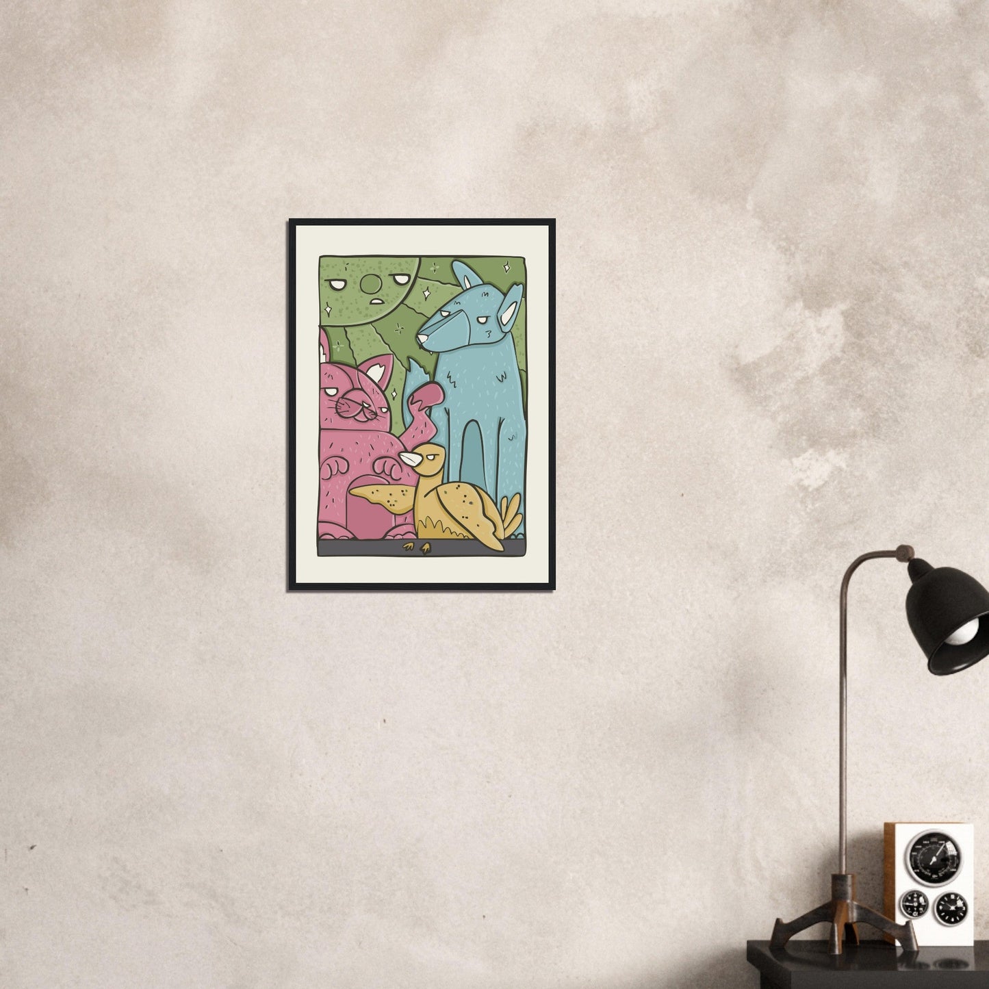 Animals 'The Crew' - Premium Matte Paper Wooden Framed Poster