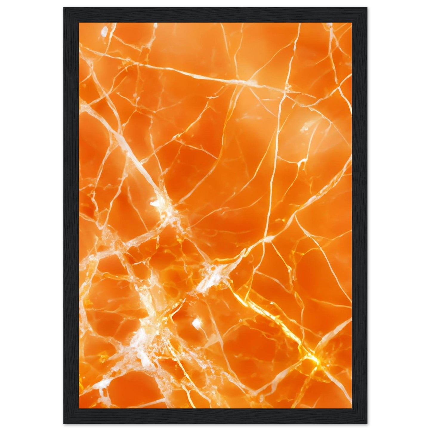 Marble 'Orange' II - Premium Matte Paper Wooden Framed Poster