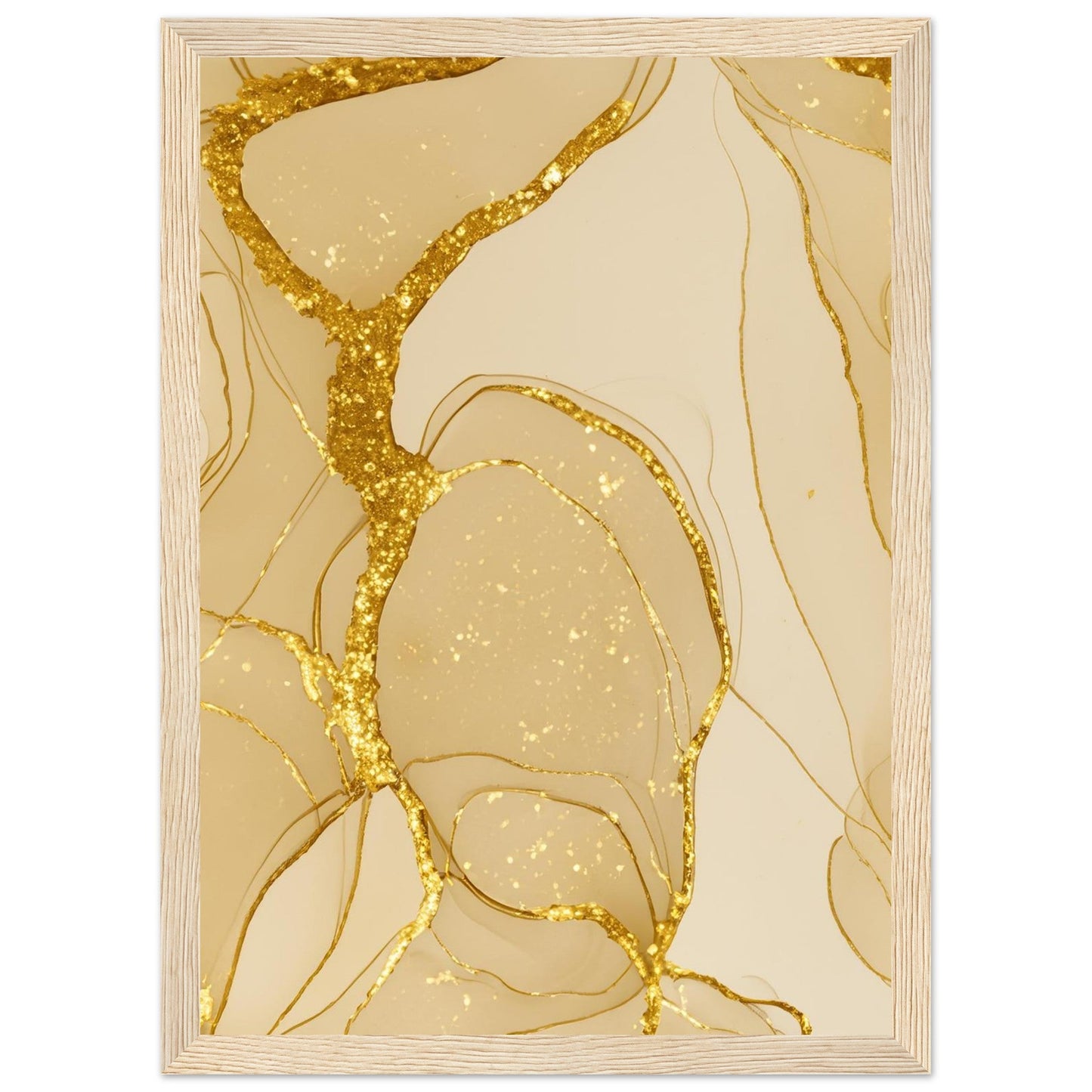 Marble 'Gold' - Premium Matte Paper Wooden Framed Poster