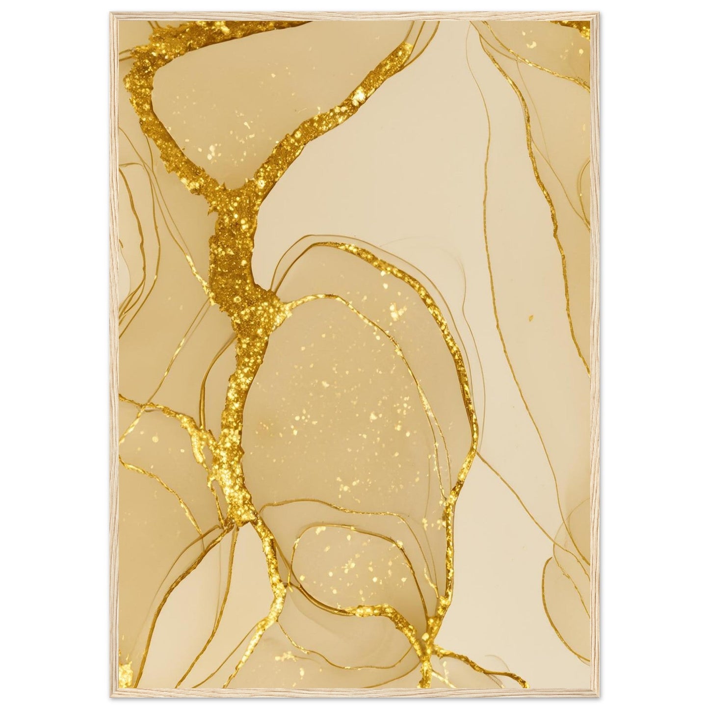 Marble 'Gold' - Premium Matte Paper Wooden Framed Poster