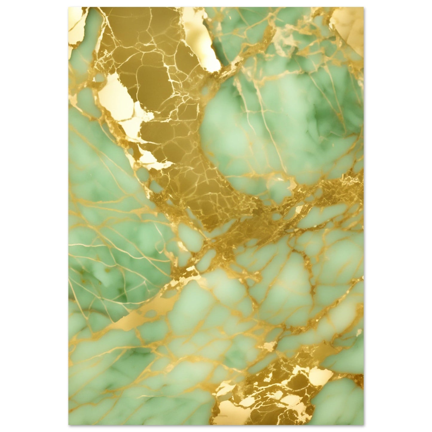 Marble 'Green & Gold' II - Premium Matte Paper Poster