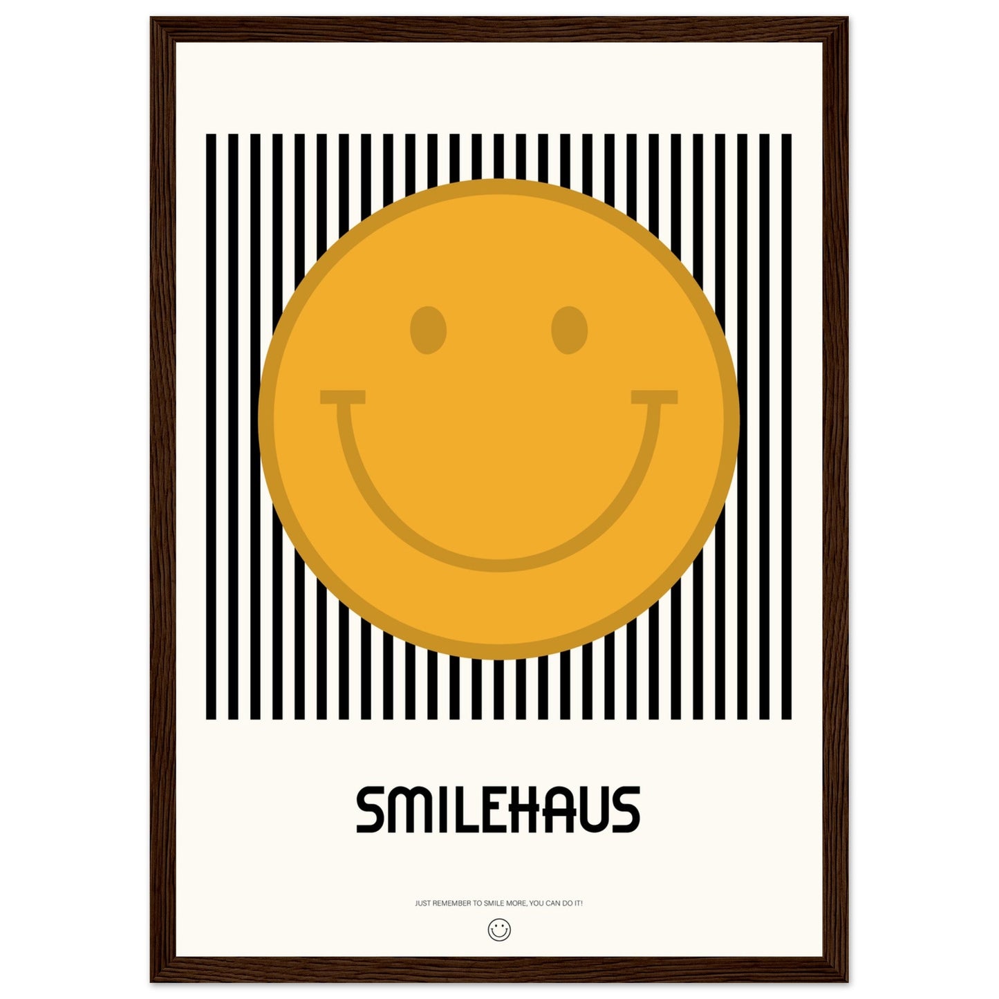 Yellow & Black 'Smilehaus' - Premium Matte Paper Wooden Framed Poster