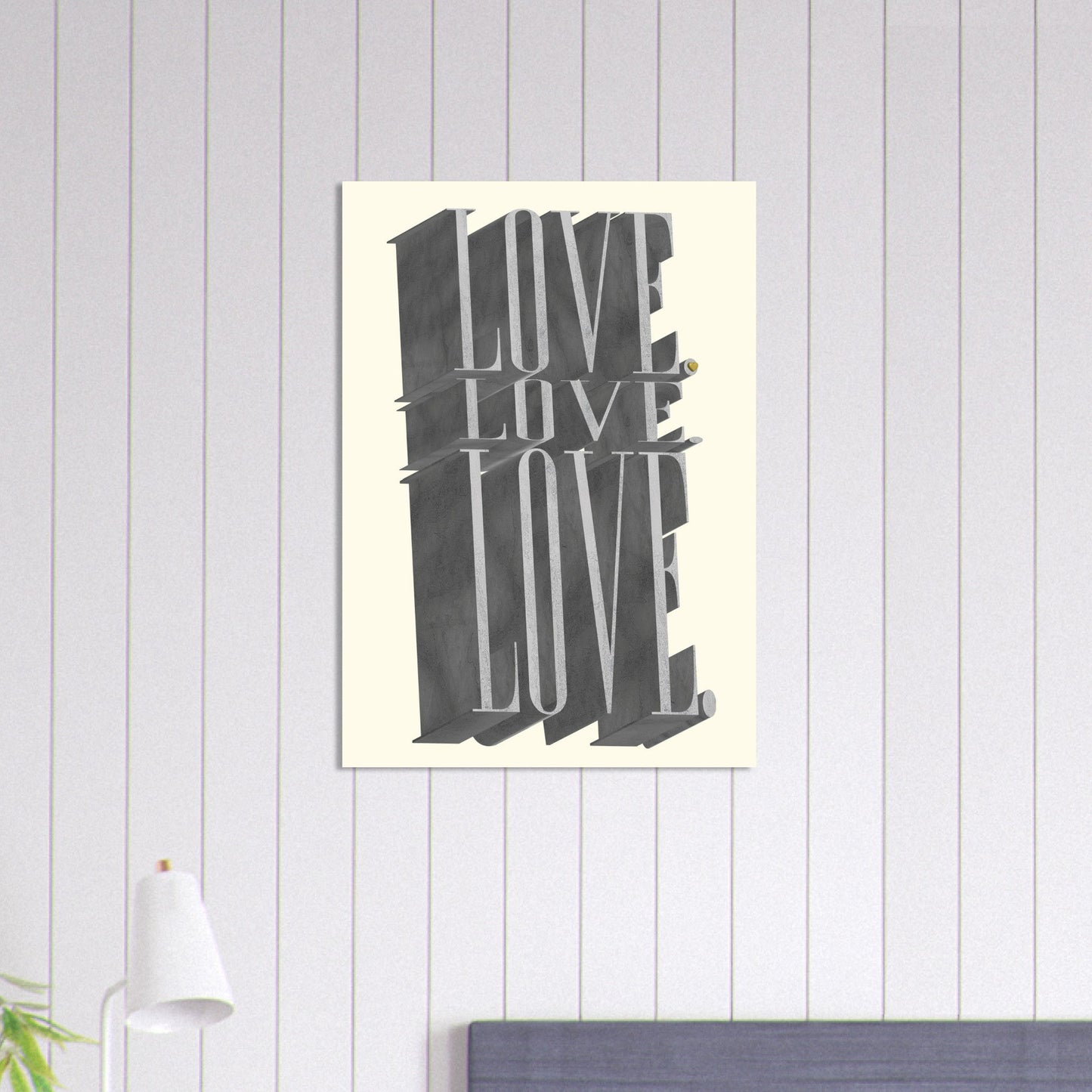 Sign 'Love, Love, Love' - Premium Matte Paper Poster