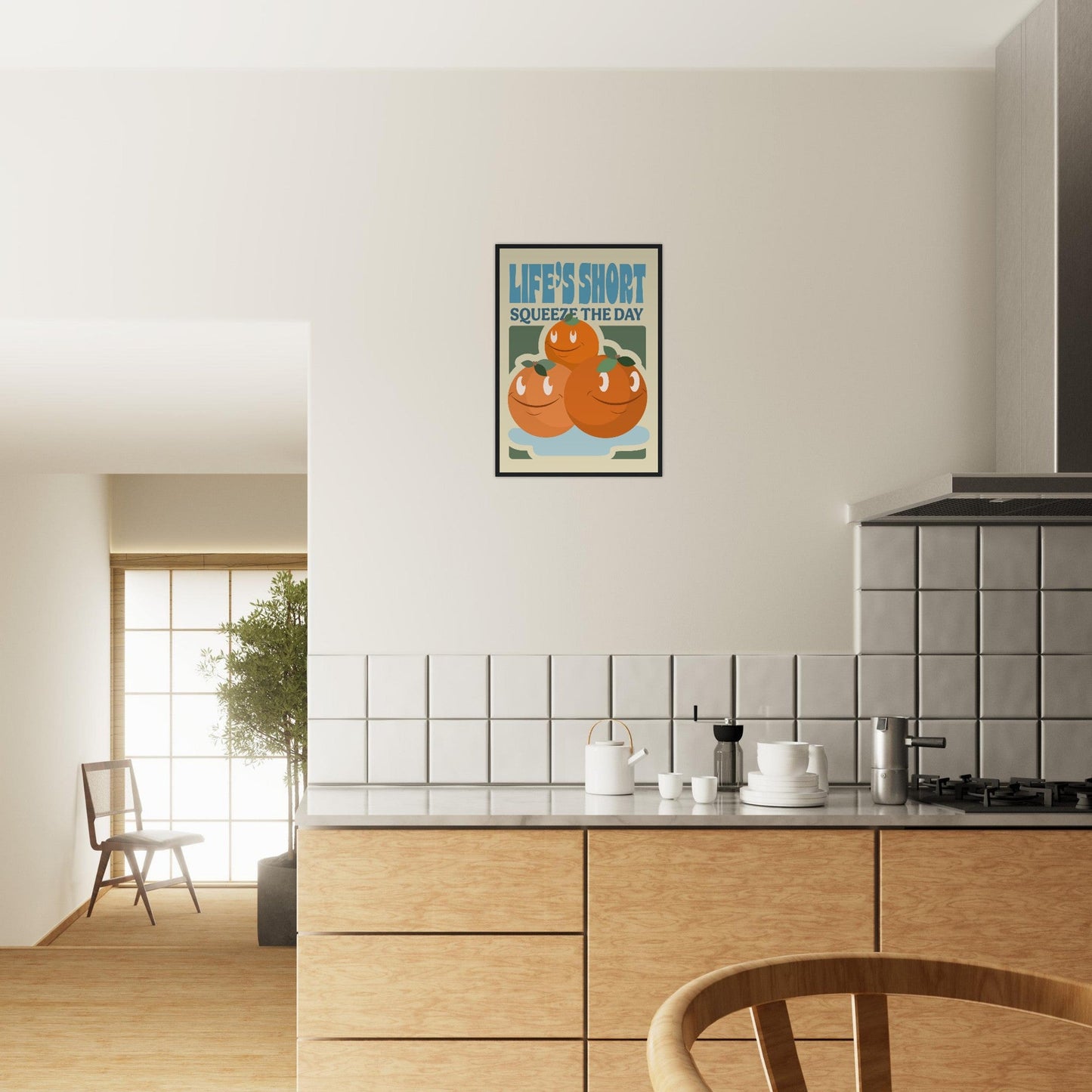 Fruity 'Squeeze The Day' - Premium Matte Paper Wooden Framed Poster