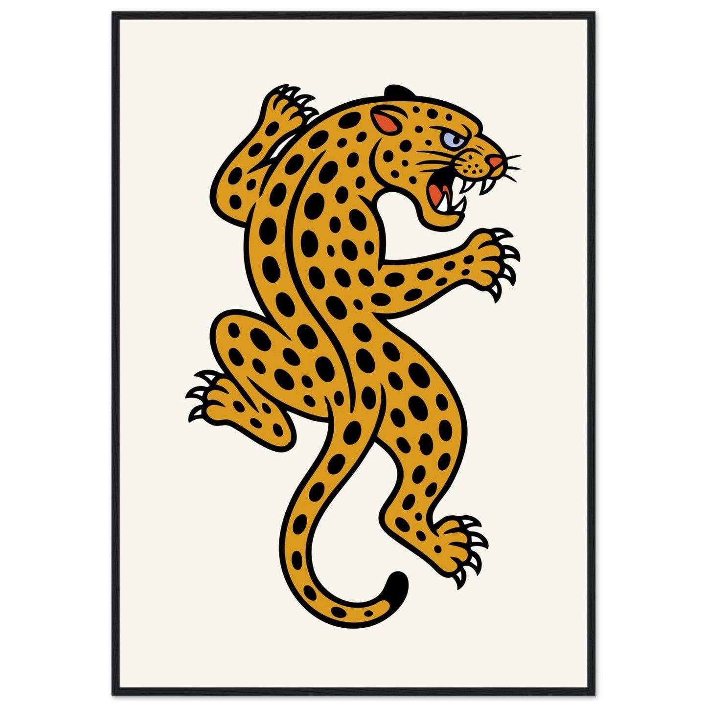 Leopard Traditional - Premium Matte Paper Wooden Framed Poster