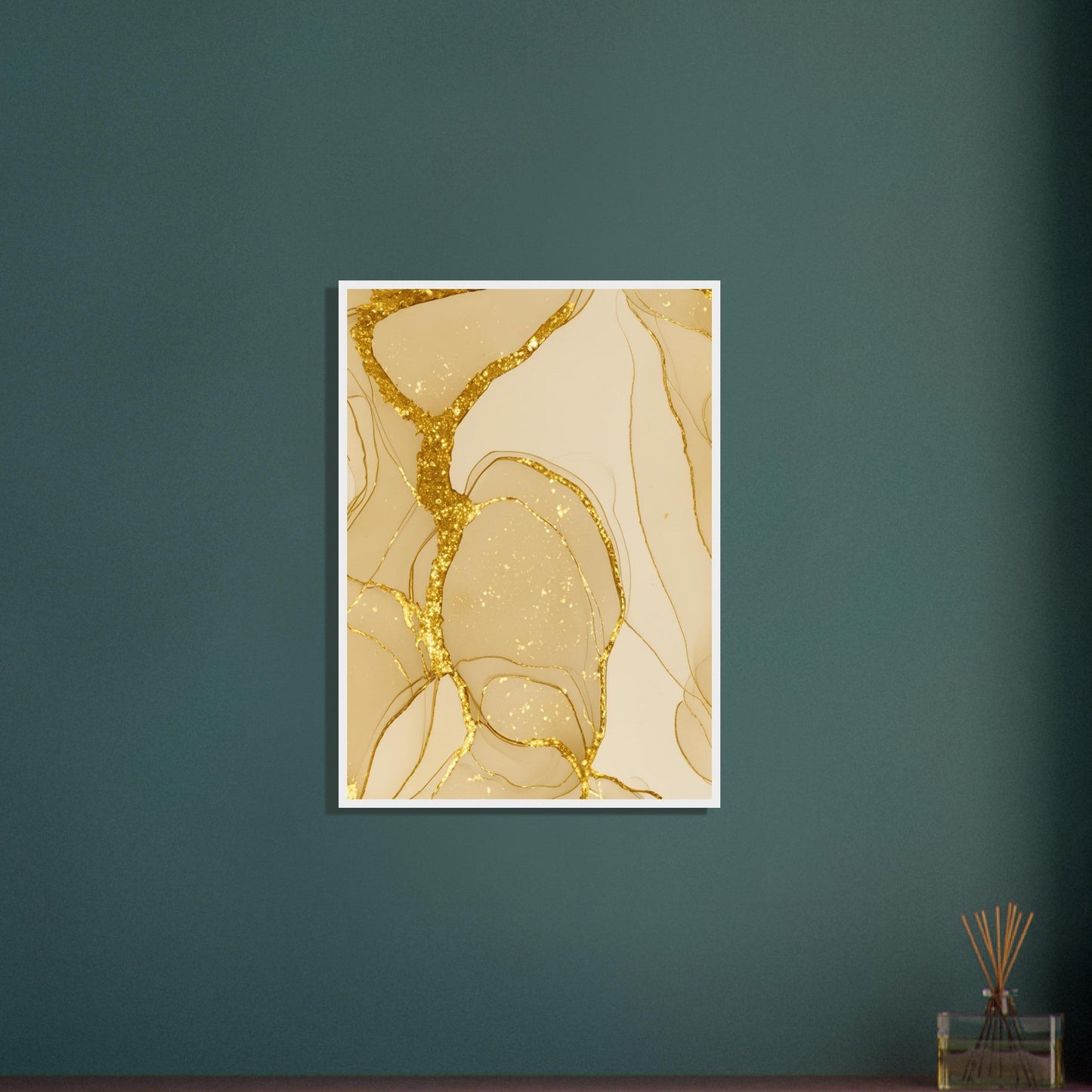 Marble 'Gold' - Premium Matte Paper Wooden Framed Poster