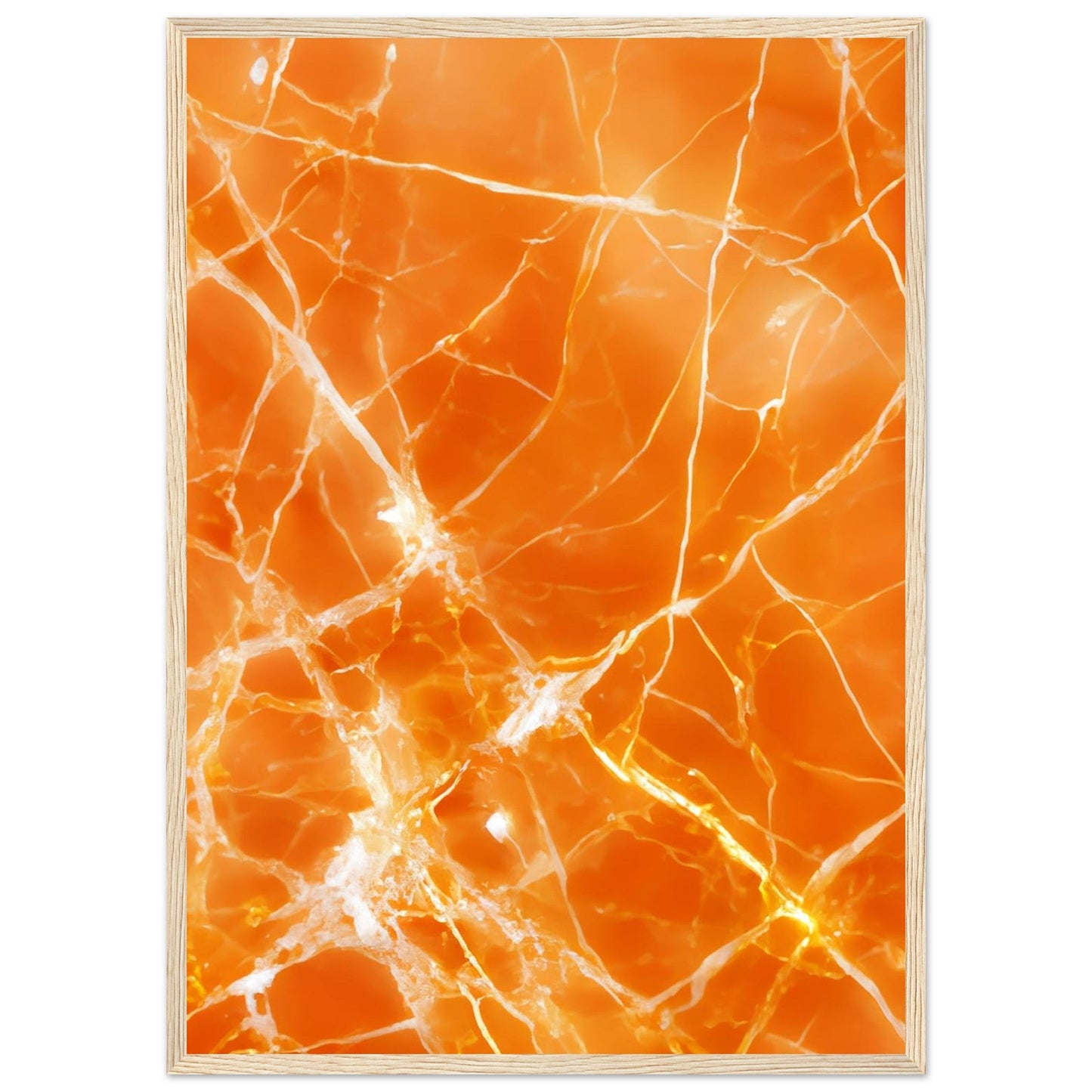 Marble 'Orange' II - Premium Matte Paper Wooden Framed Poster