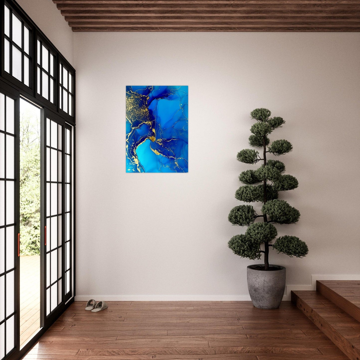 Marble 'Blue & Gold' III - Premium Matte Paper Poster