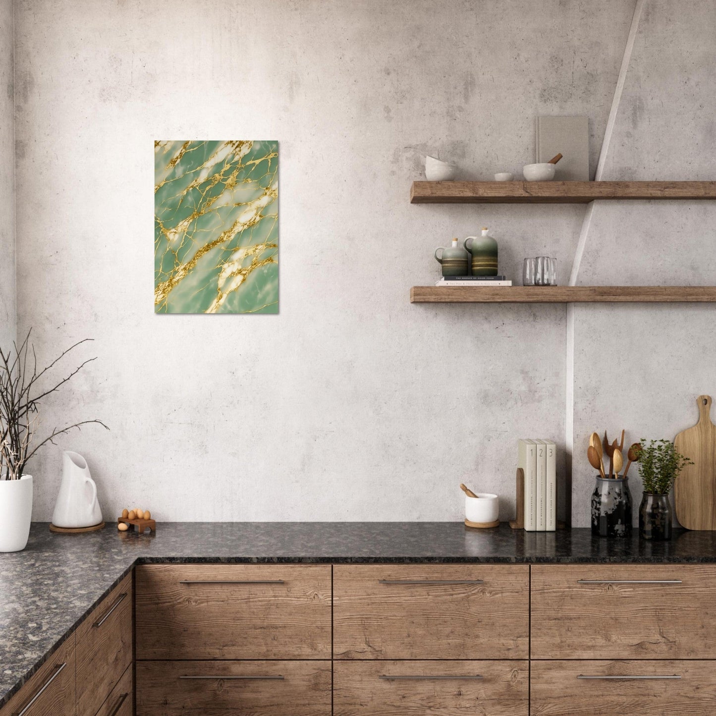 Marble 'Green & Gold' III - Premium Matte Paper Poster