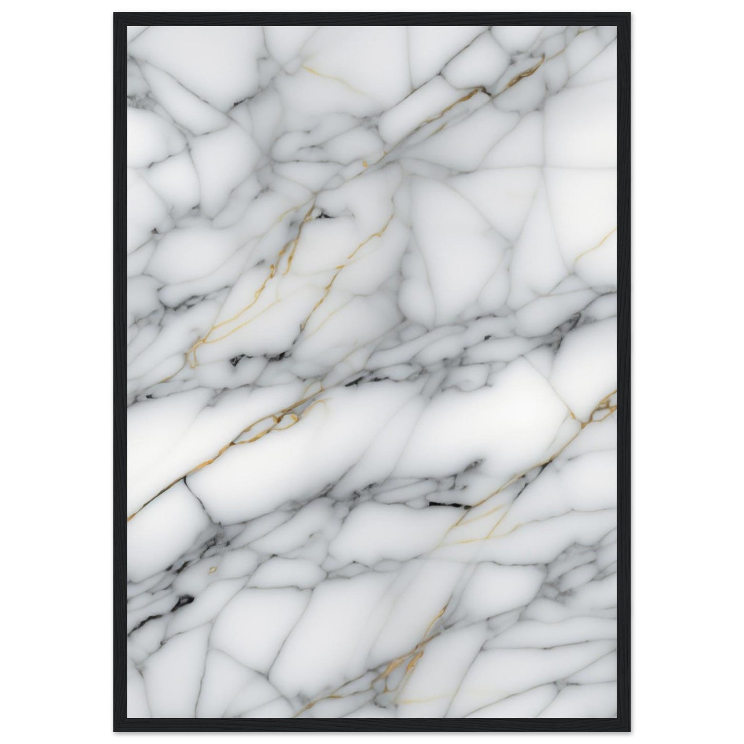 Marble 'Grey' - Premium Matte Paper Wooden Framed Poster