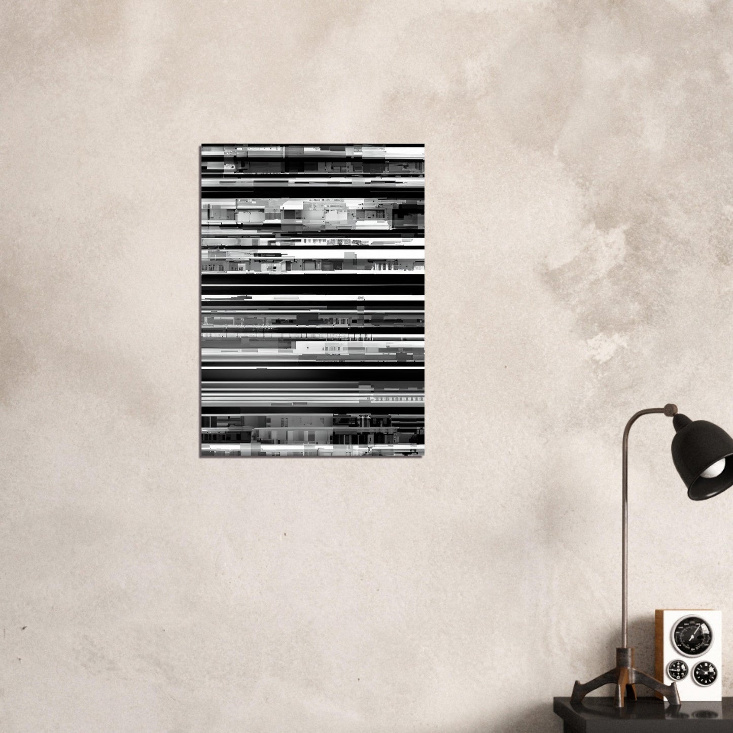 Glitch 'Black & White' - Premium Matte Paper Poster