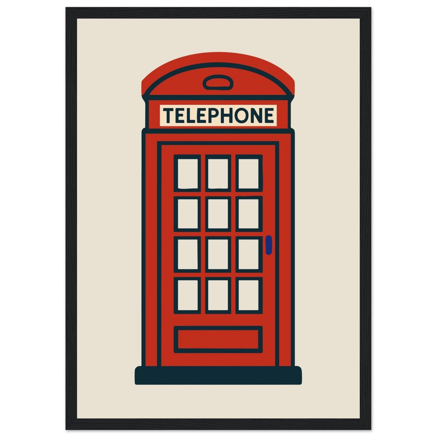 Cities/ Places 'Phone Box' - Premium Matte Paper Wooden Framed Poster