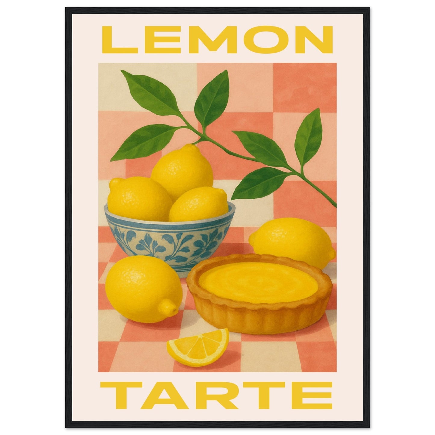 Fruity 'Lemon Tarte' - Premium Matte Paper Wooden Framed Poster