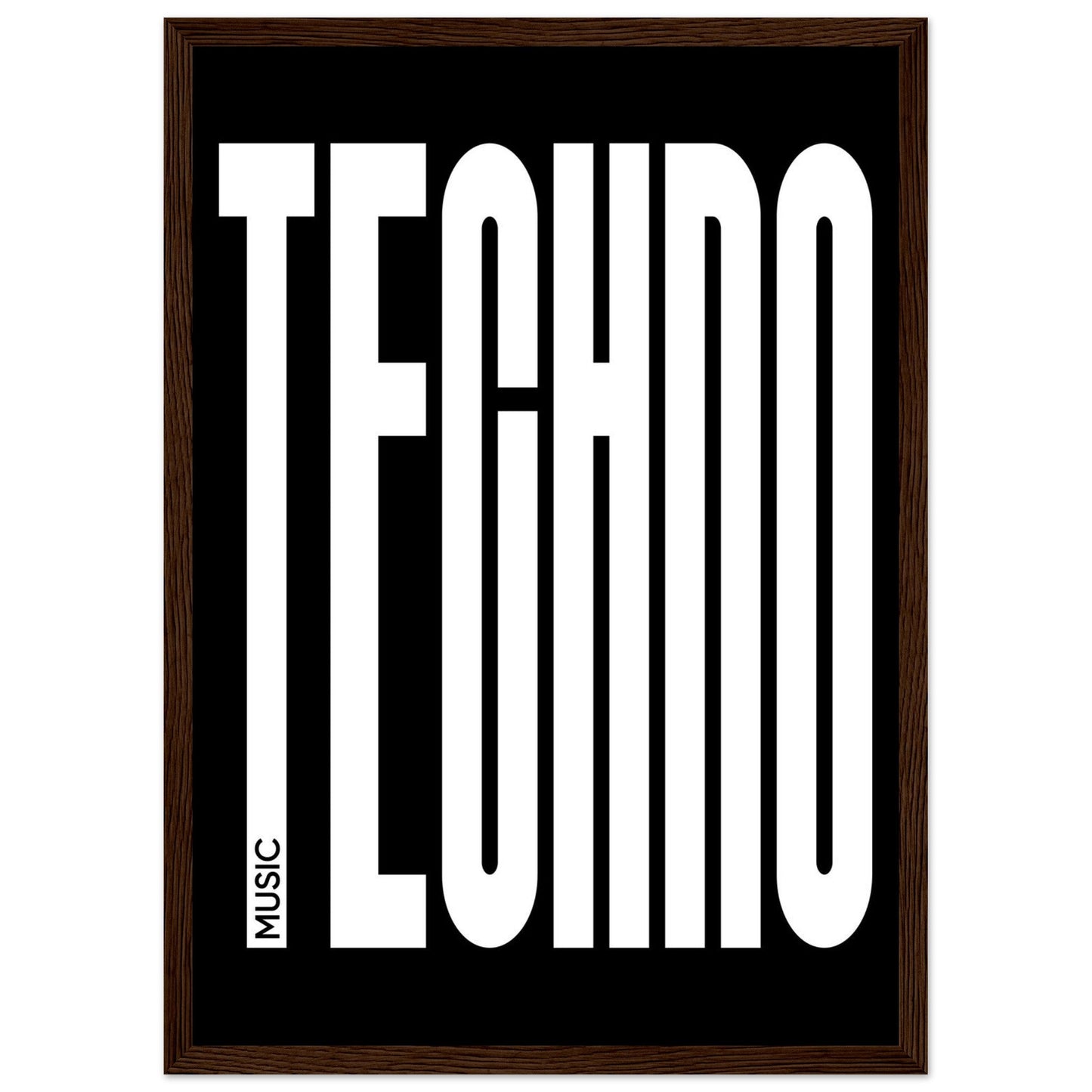 Music TECHNO - Premium Matte Paper Wooden Framed Poster