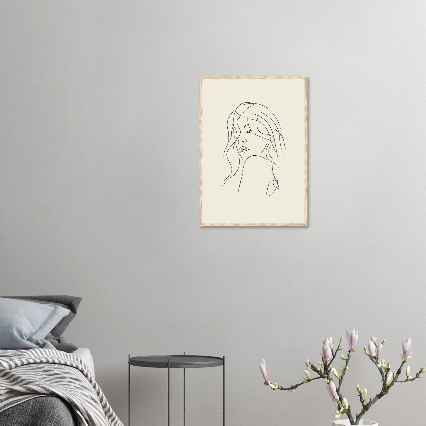 Line Art 'The Pose' - Premium Matte Paper Wooden Framed Poster