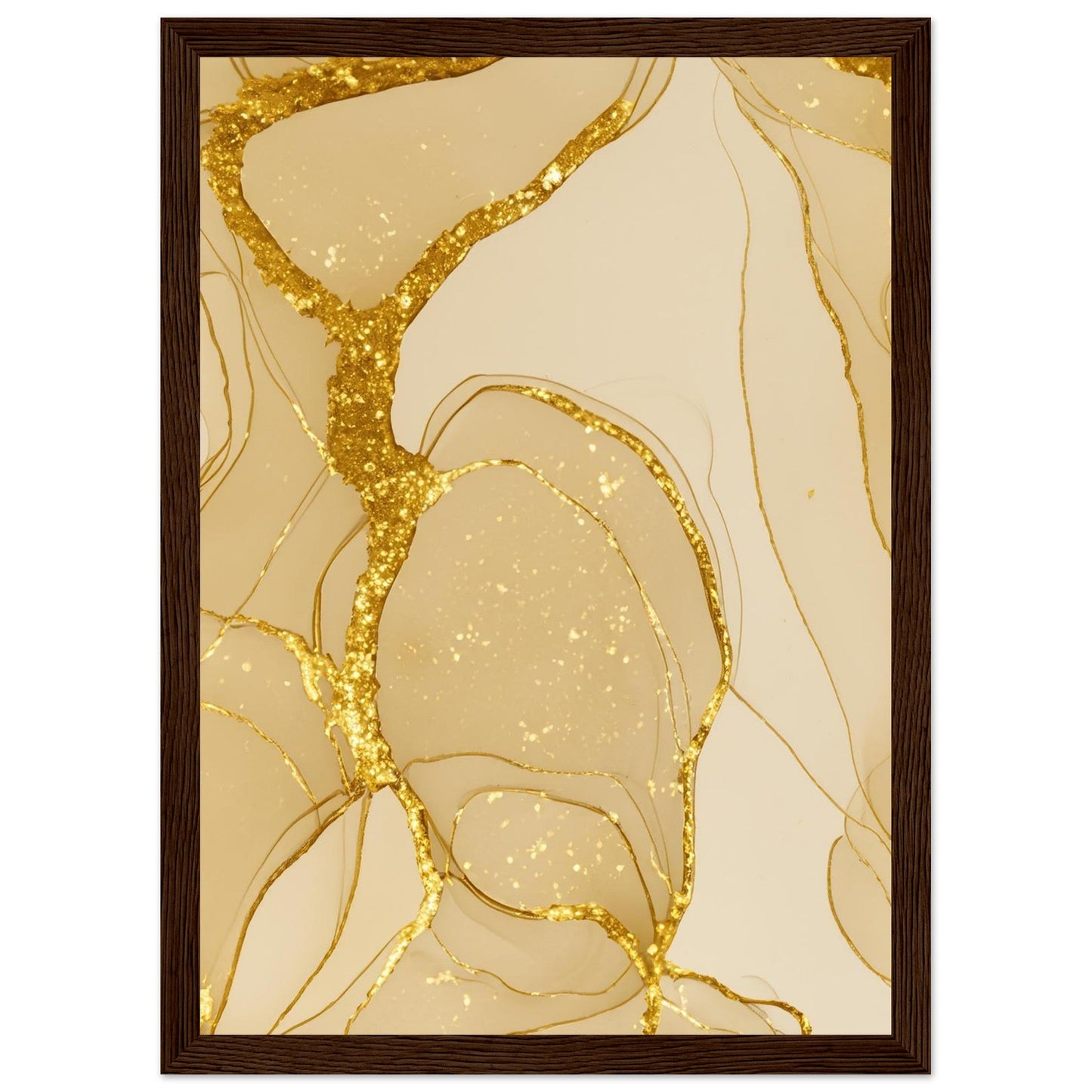 Marble 'Gold' - Premium Matte Paper Wooden Framed Poster