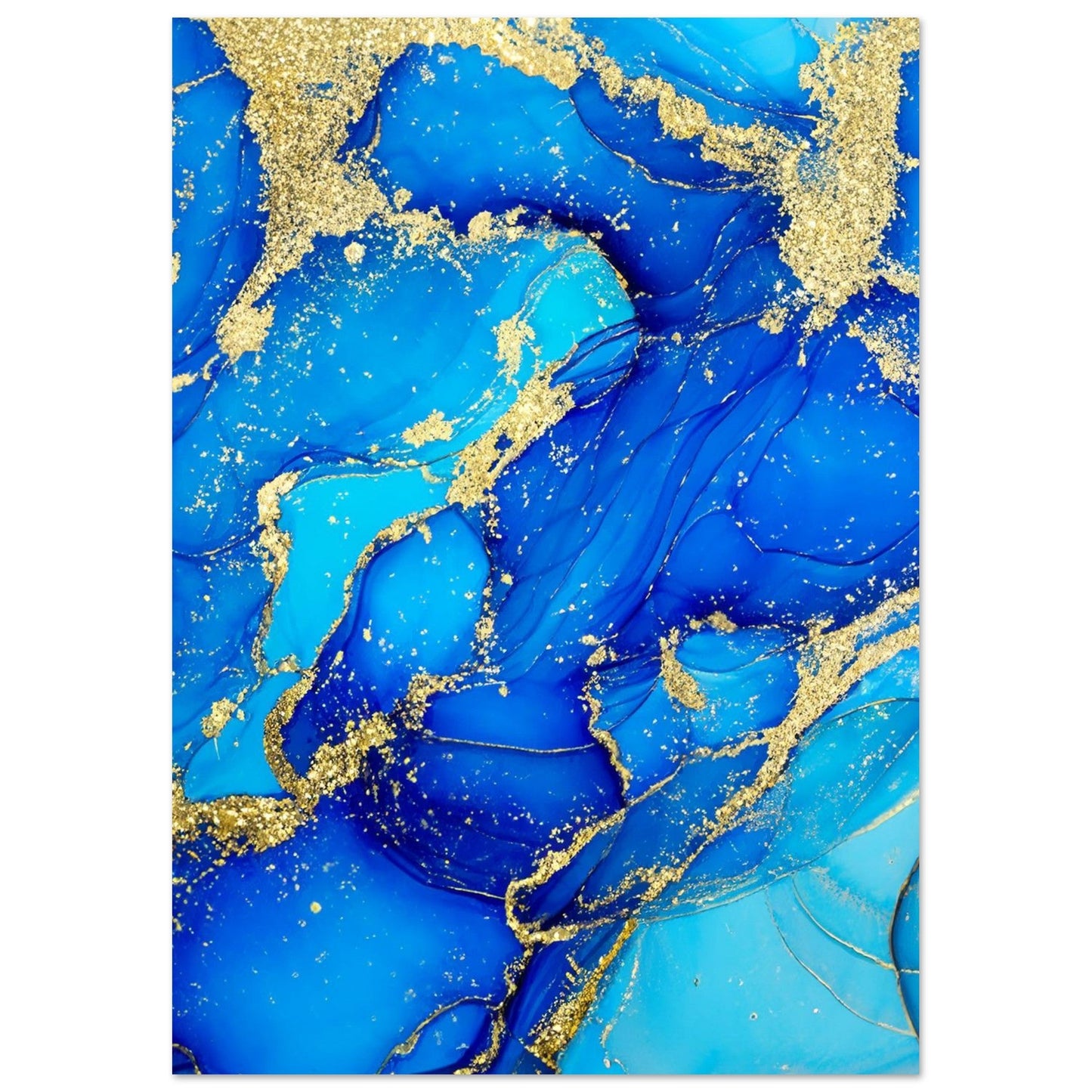 Marble 'Blue & Gold' - Premium Matte Paper Poster