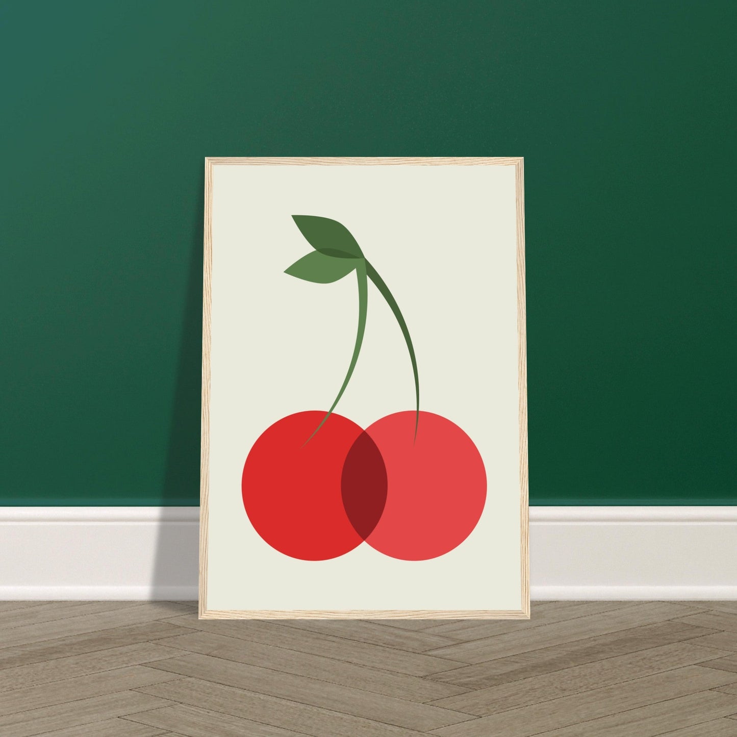 Fruity 'Cherries' - Premium Matte Paper Wooden Framed Poster