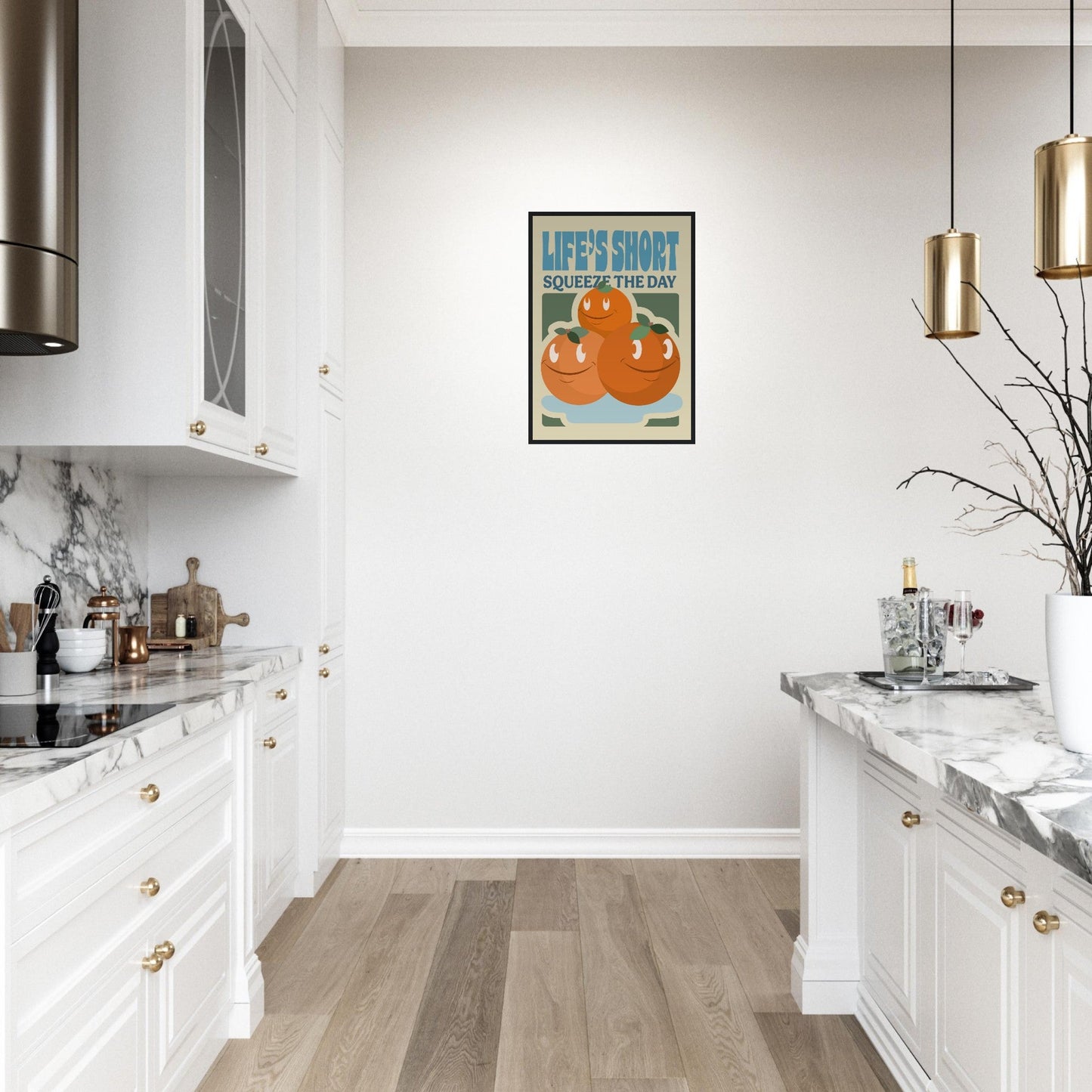 Fruity 'Squeeze The Day' - Premium Matte Paper Wooden Framed Poster