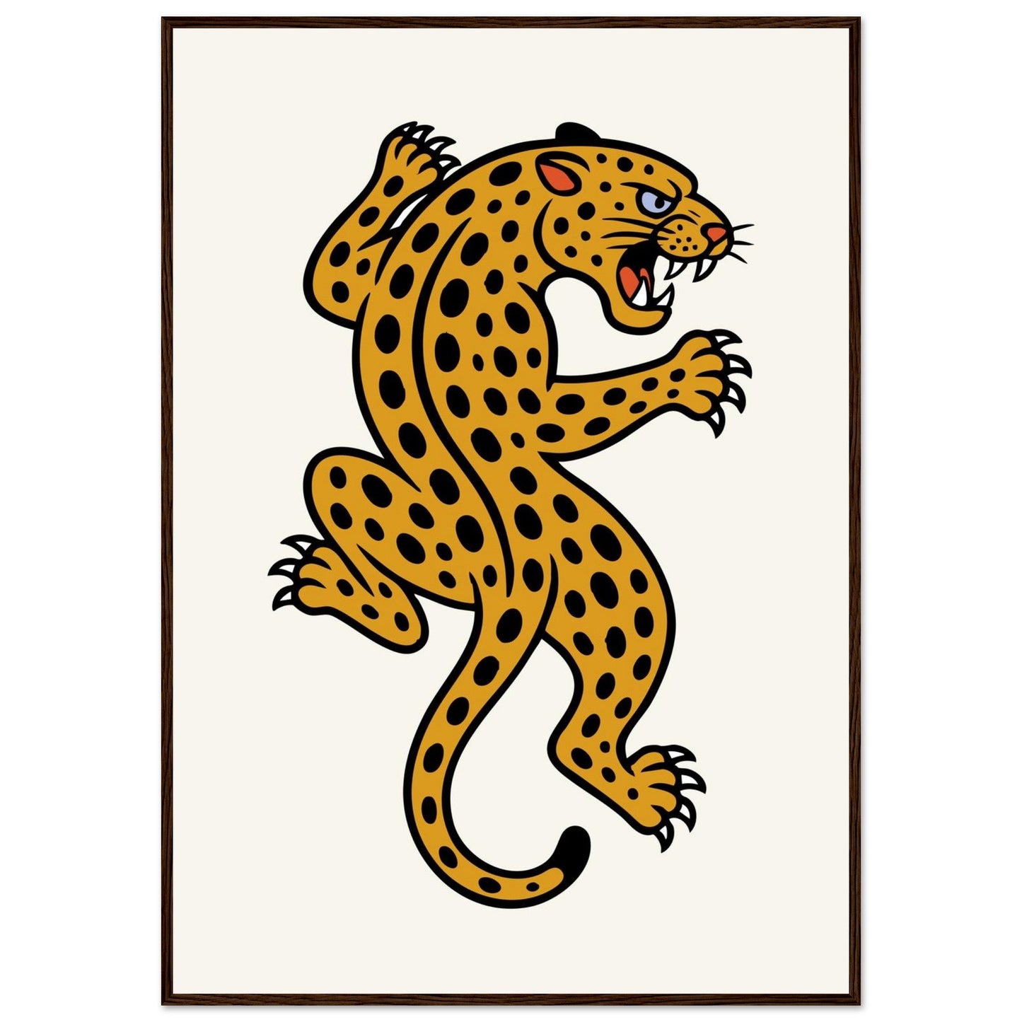 Leopard Traditional - Premium Matte Paper Wooden Framed Poster