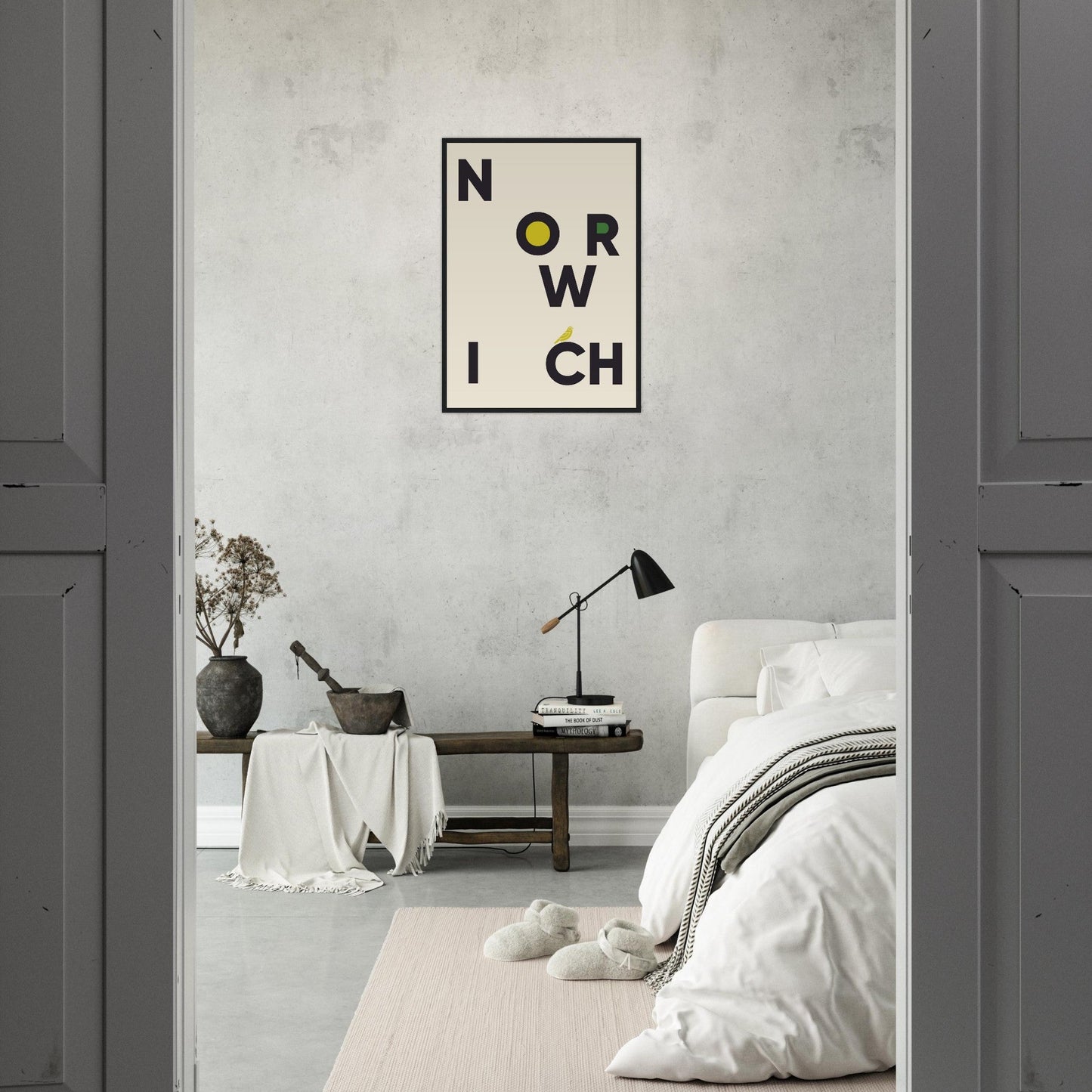 Cities/ Places 'Norwich' - Premium Matte Paper Wooden Framed Poster