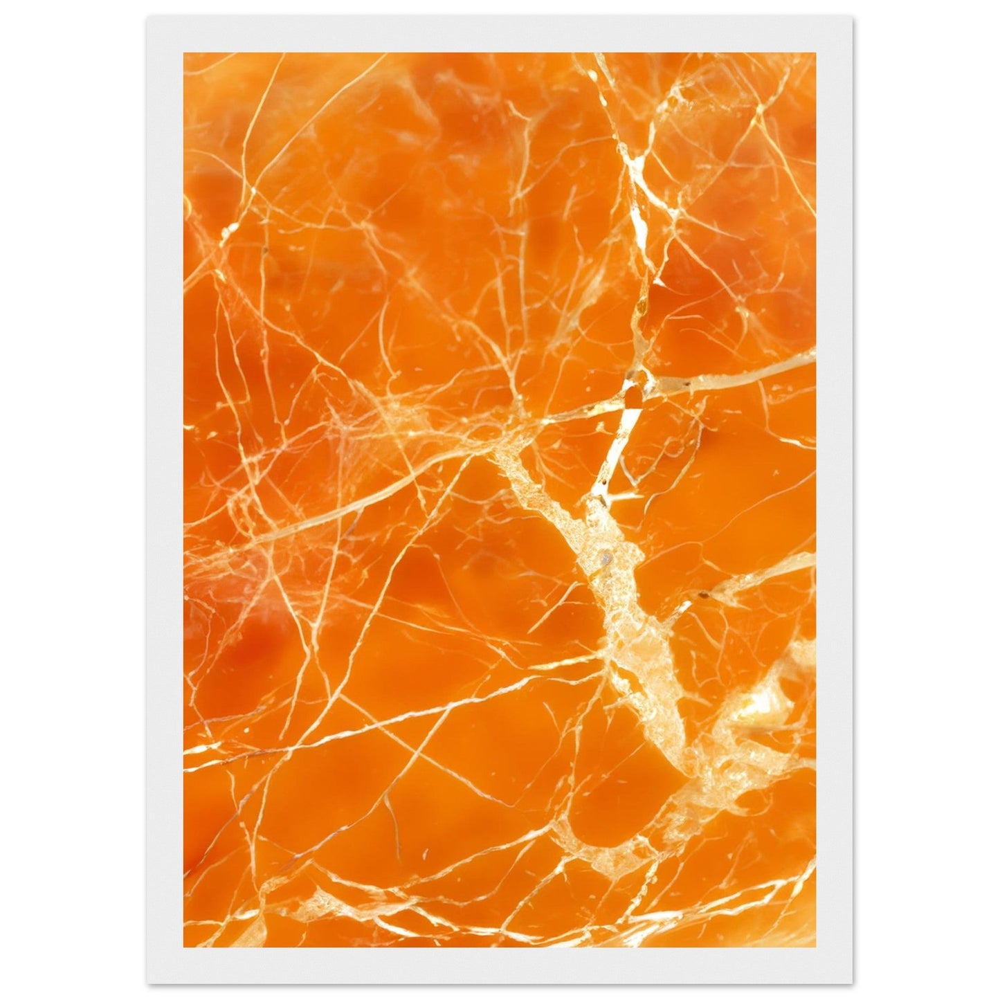 Marble 'Orange' - Premium Matte Paper Wooden Framed Poster