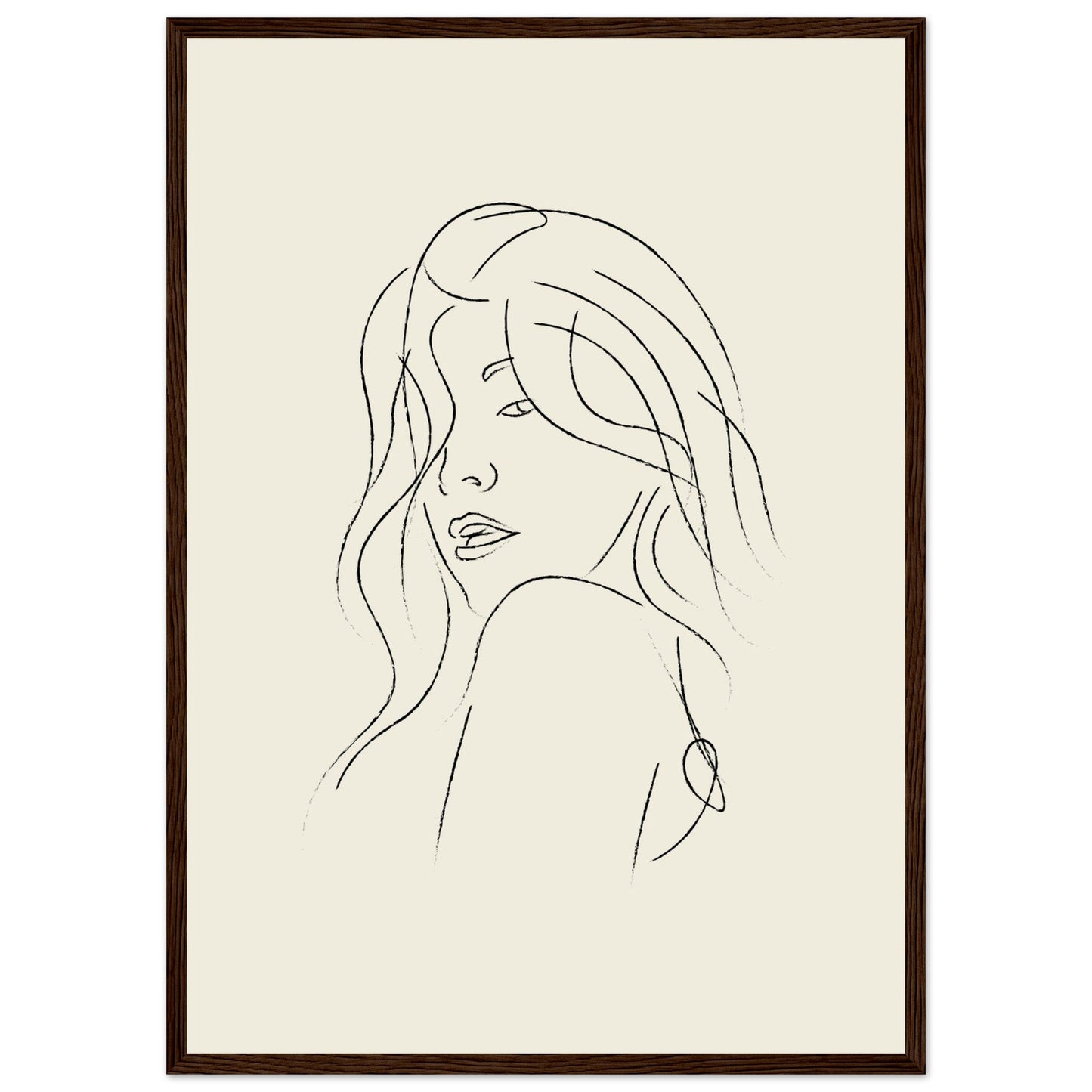 Line Art 'The Pose' - Premium Matte Paper Wooden Framed Poster