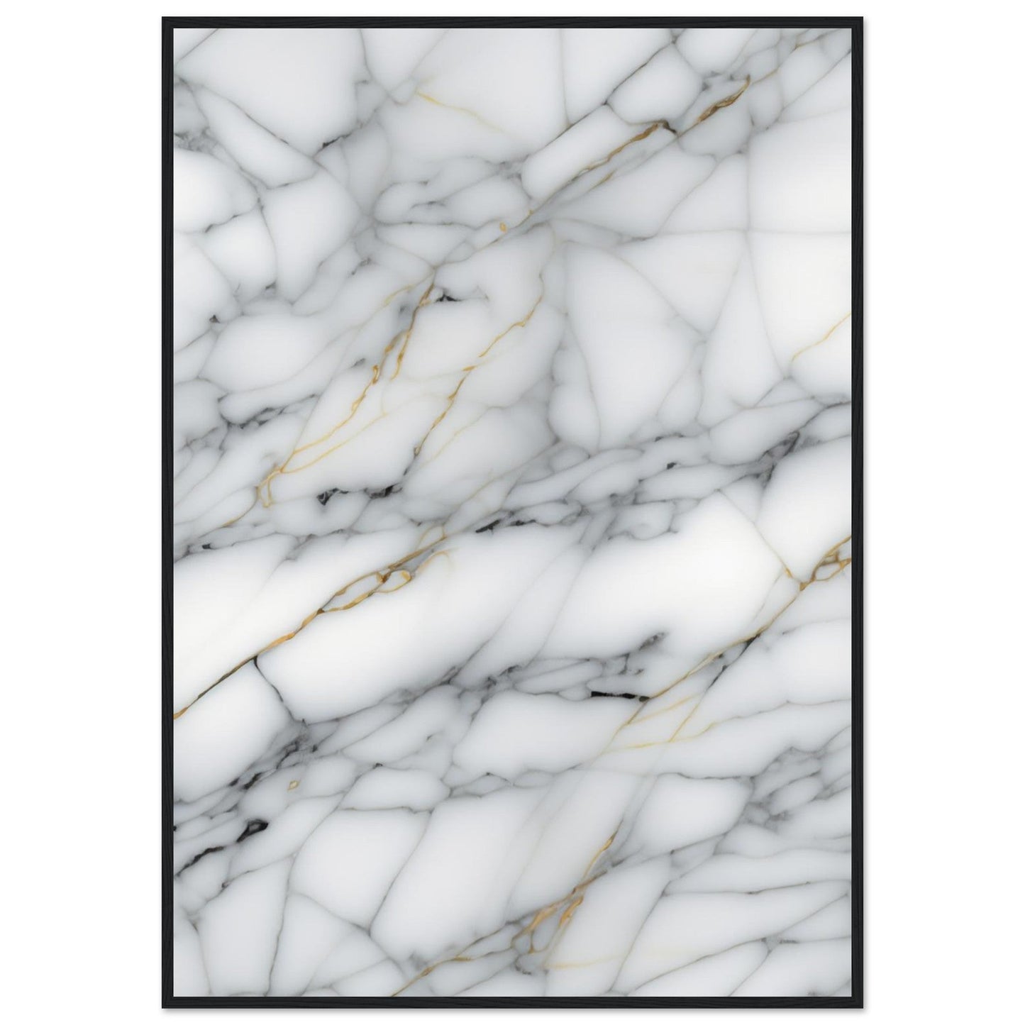 Marble 'Grey' - Premium Matte Paper Wooden Framed Poster