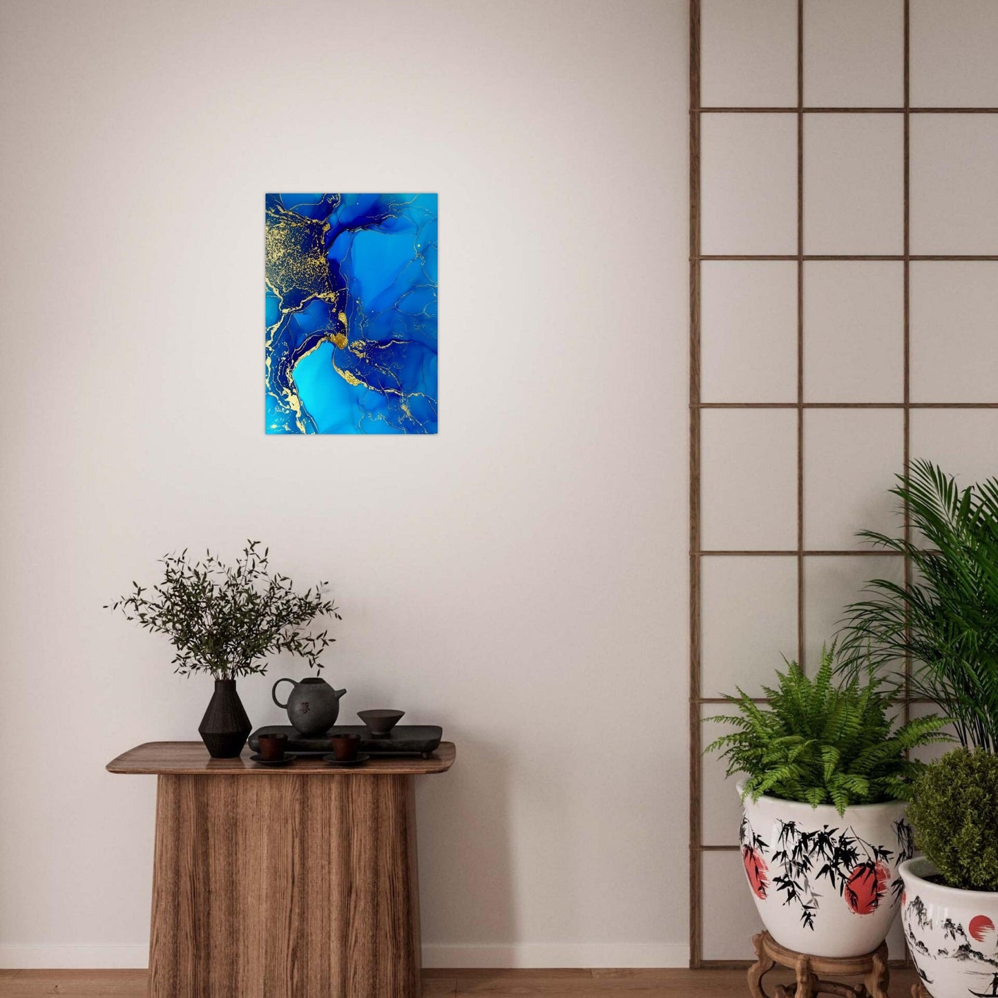 Marble 'Blue & Gold' III - Premium Matte Paper Poster