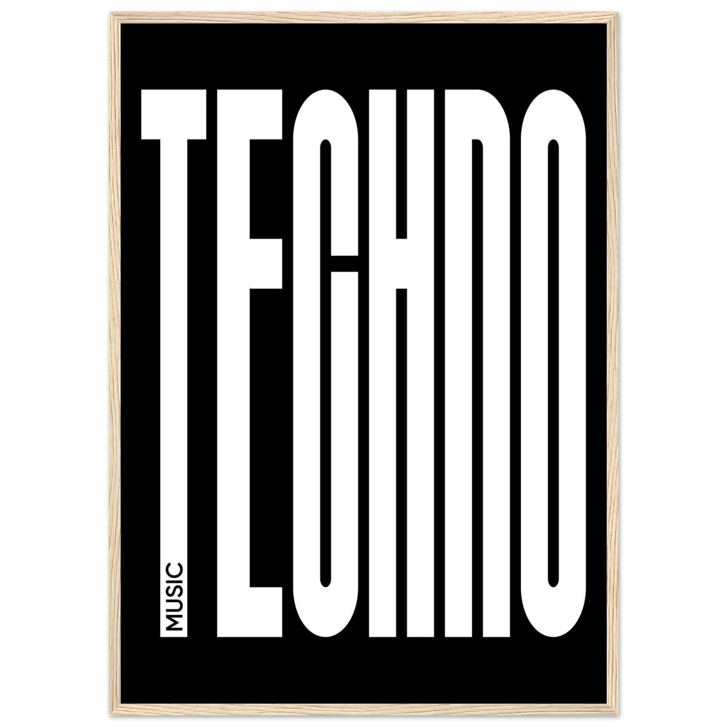 Music TECHNO - Premium Matte Paper Wooden Framed Poster