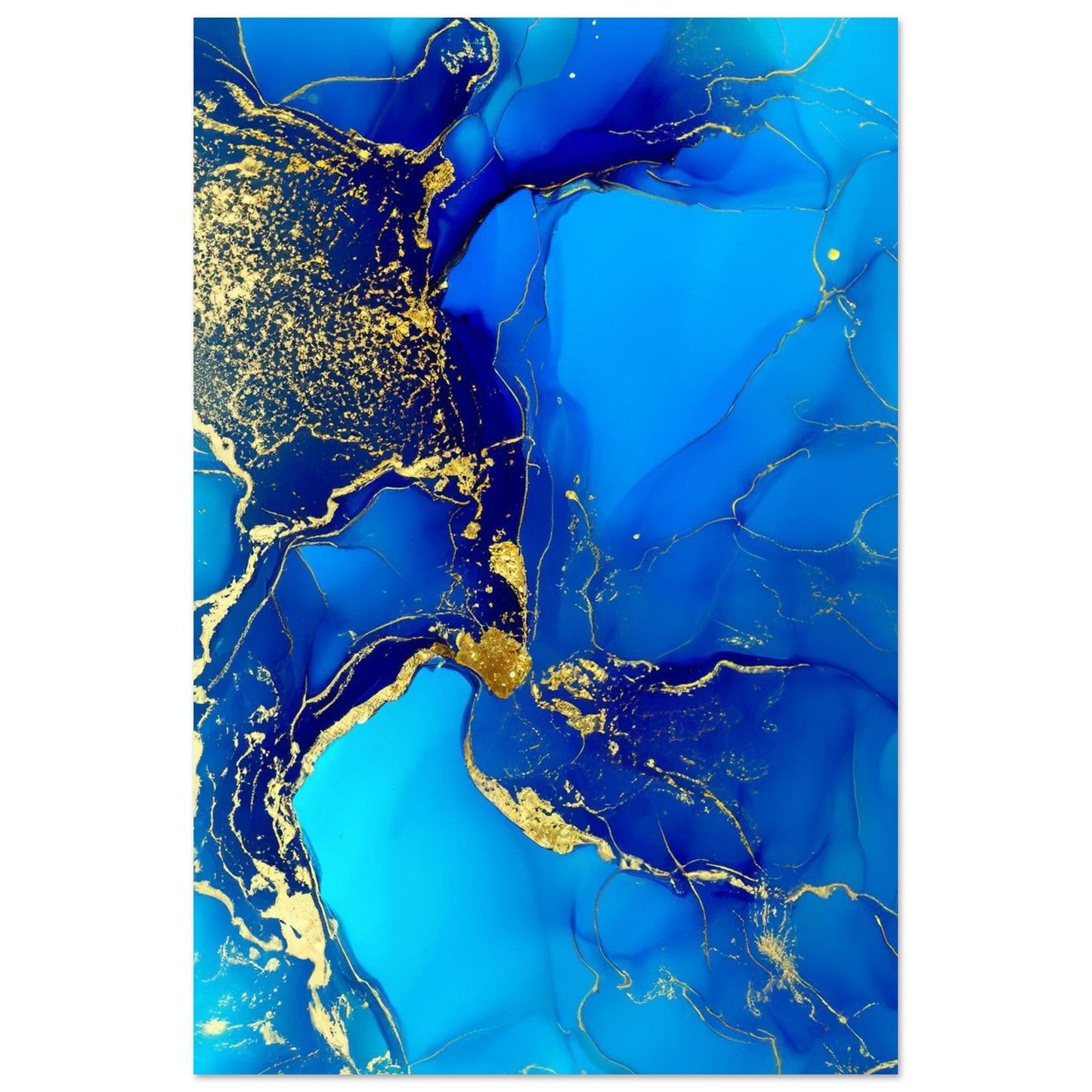 Marble 'Blue & Gold' III - Premium Matte Paper Poster