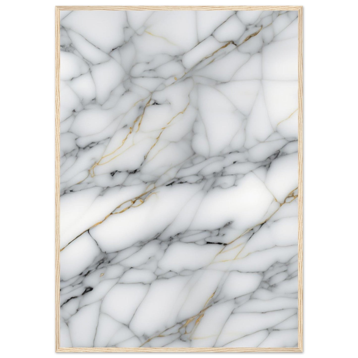 Marble 'Grey' - Premium Matte Paper Wooden Framed Poster