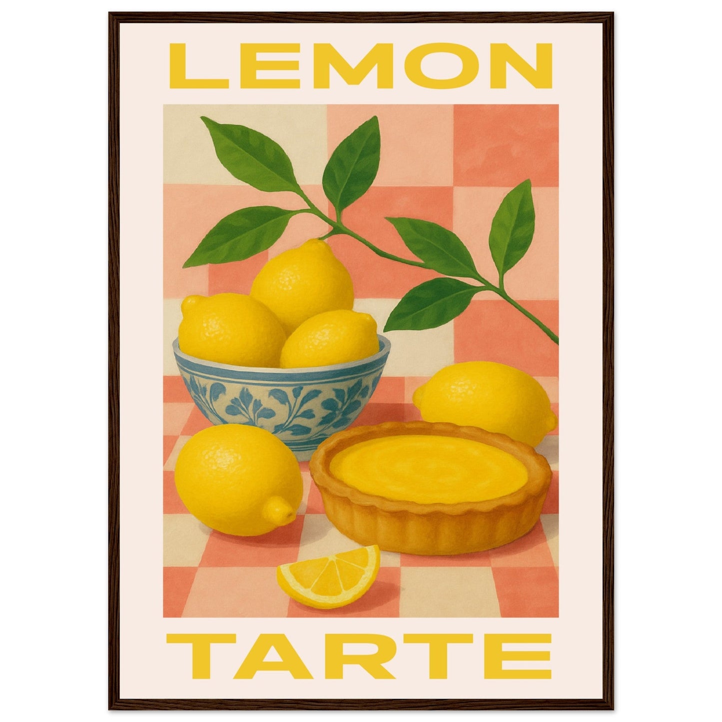 Fruity 'Lemon Tarte' - Premium Matte Paper Wooden Framed Poster