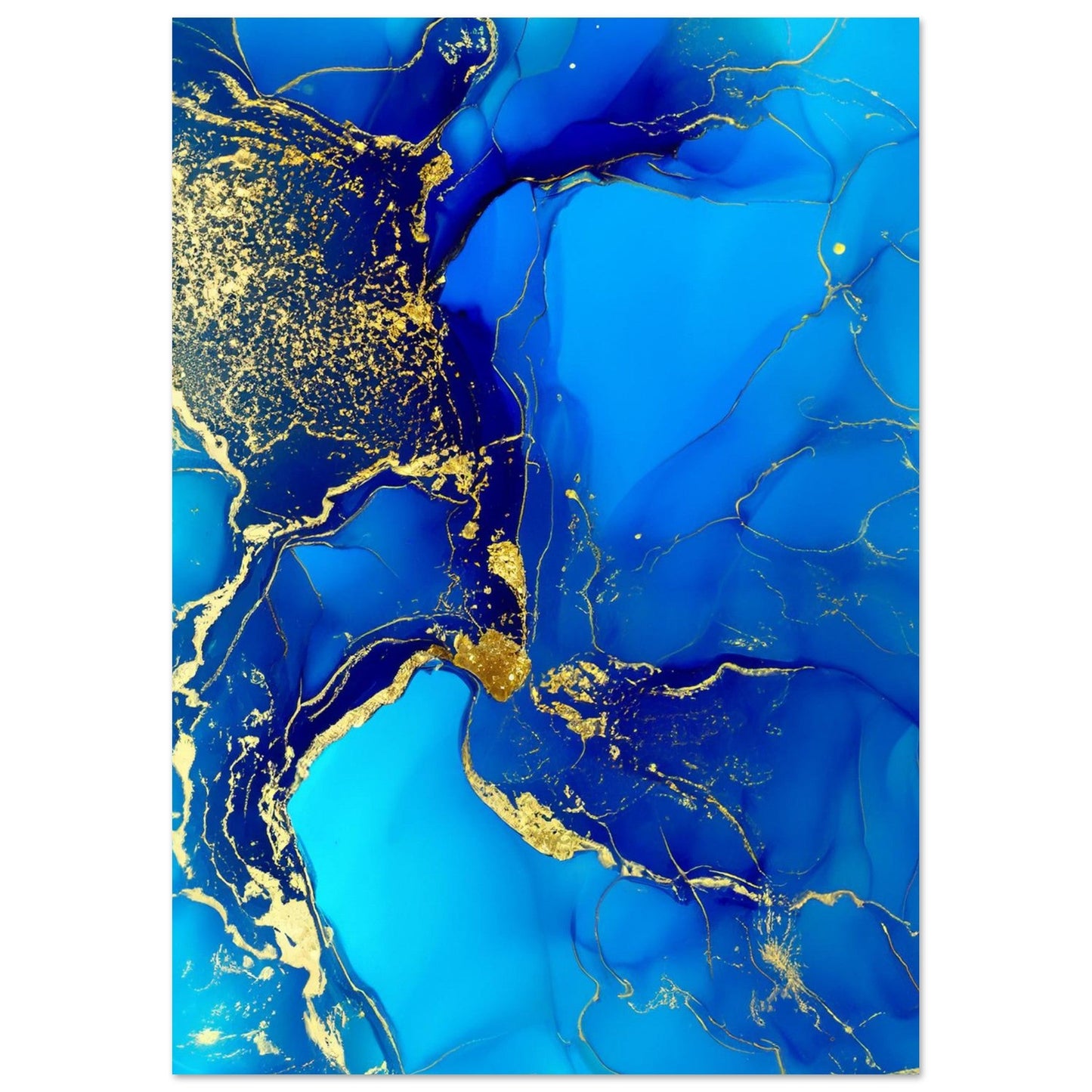 Marble 'Blue & Gold' III - Premium Matte Paper Poster