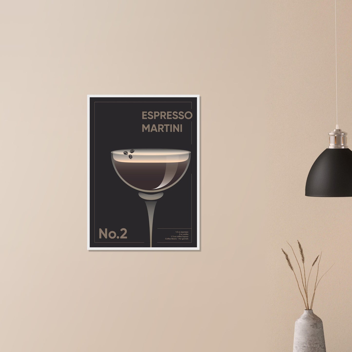 Cocktail 'Espresso Martini' - Premium Matte Paper Wooden Framed Poster