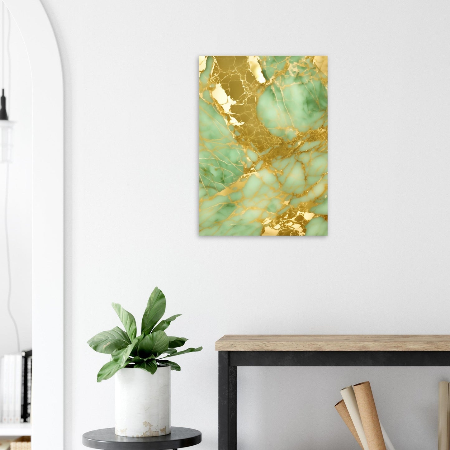 Marble 'Green & Gold' II - Premium Matte Paper Poster
