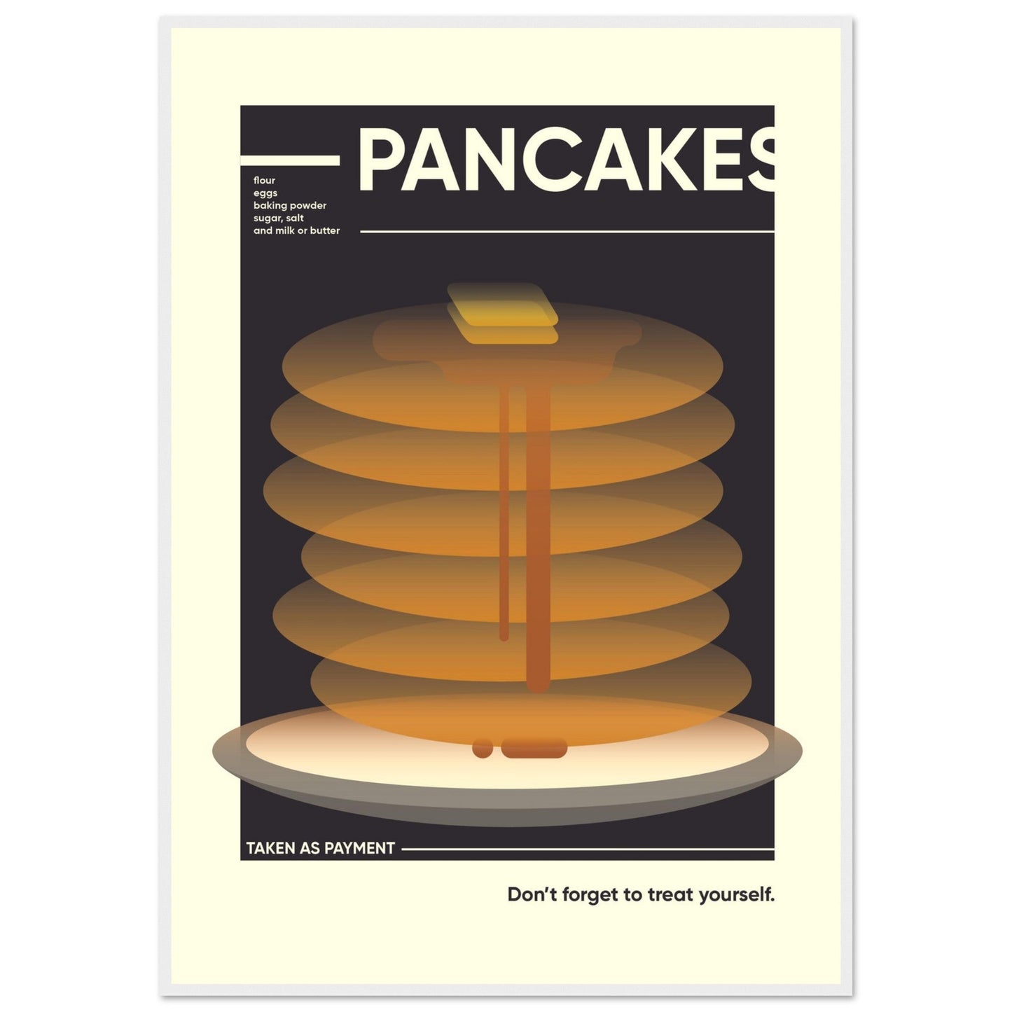 Pancakes - Premium Matte Paper Wooden Framed Poster