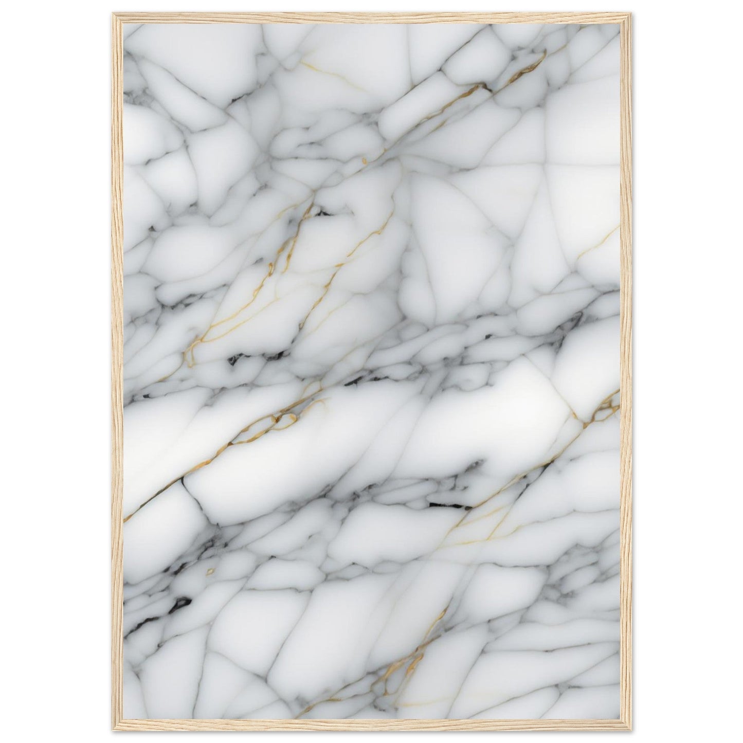 Marble 'Grey' - Premium Matte Paper Wooden Framed Poster