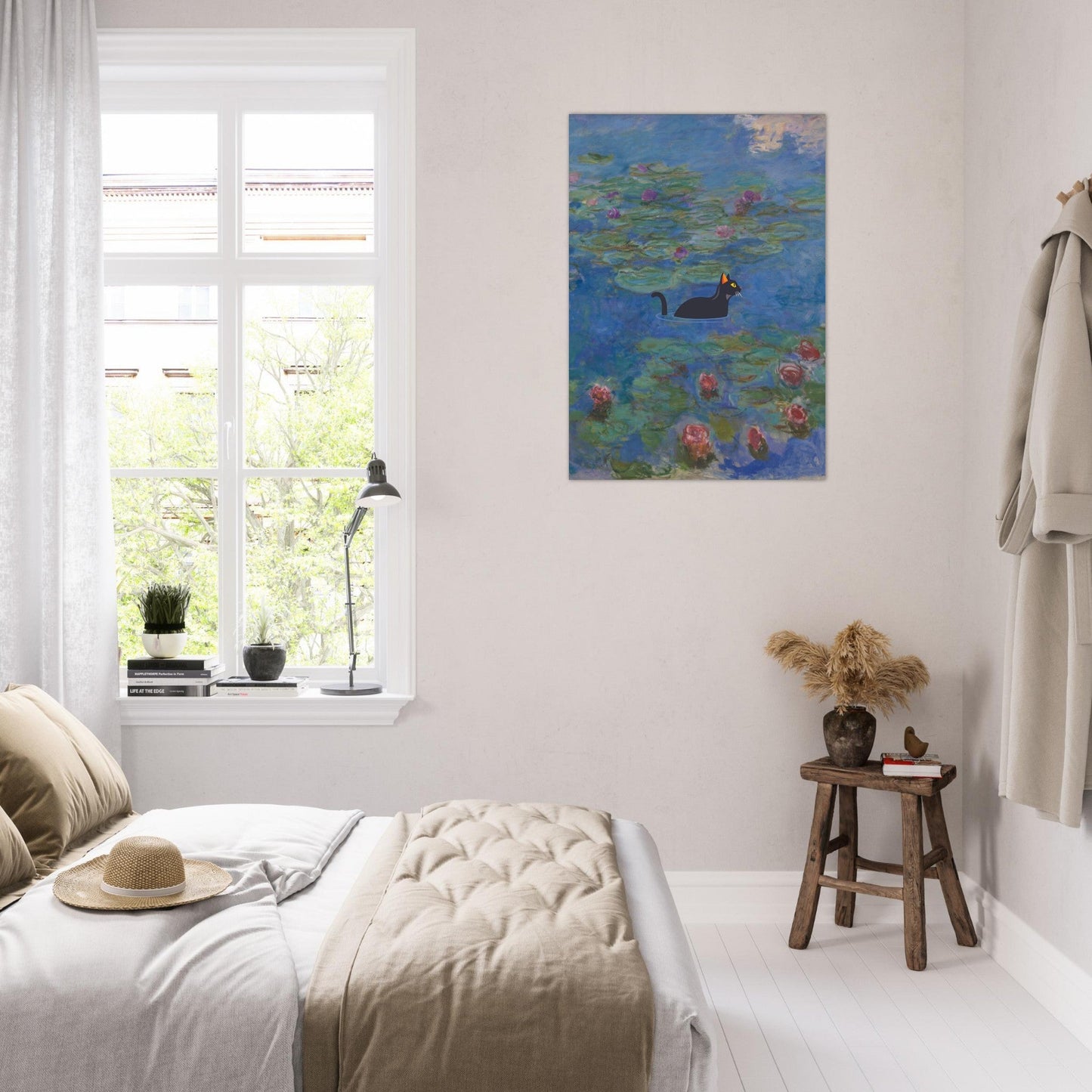 Water lilies (Cat) - Premium Matte Paper Poster