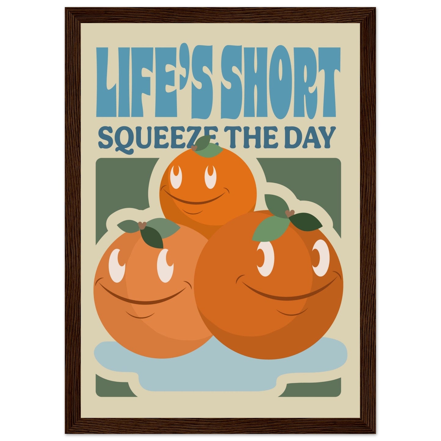 Fruity 'Squeeze The Day' - Premium Matte Paper Wooden Framed Poster