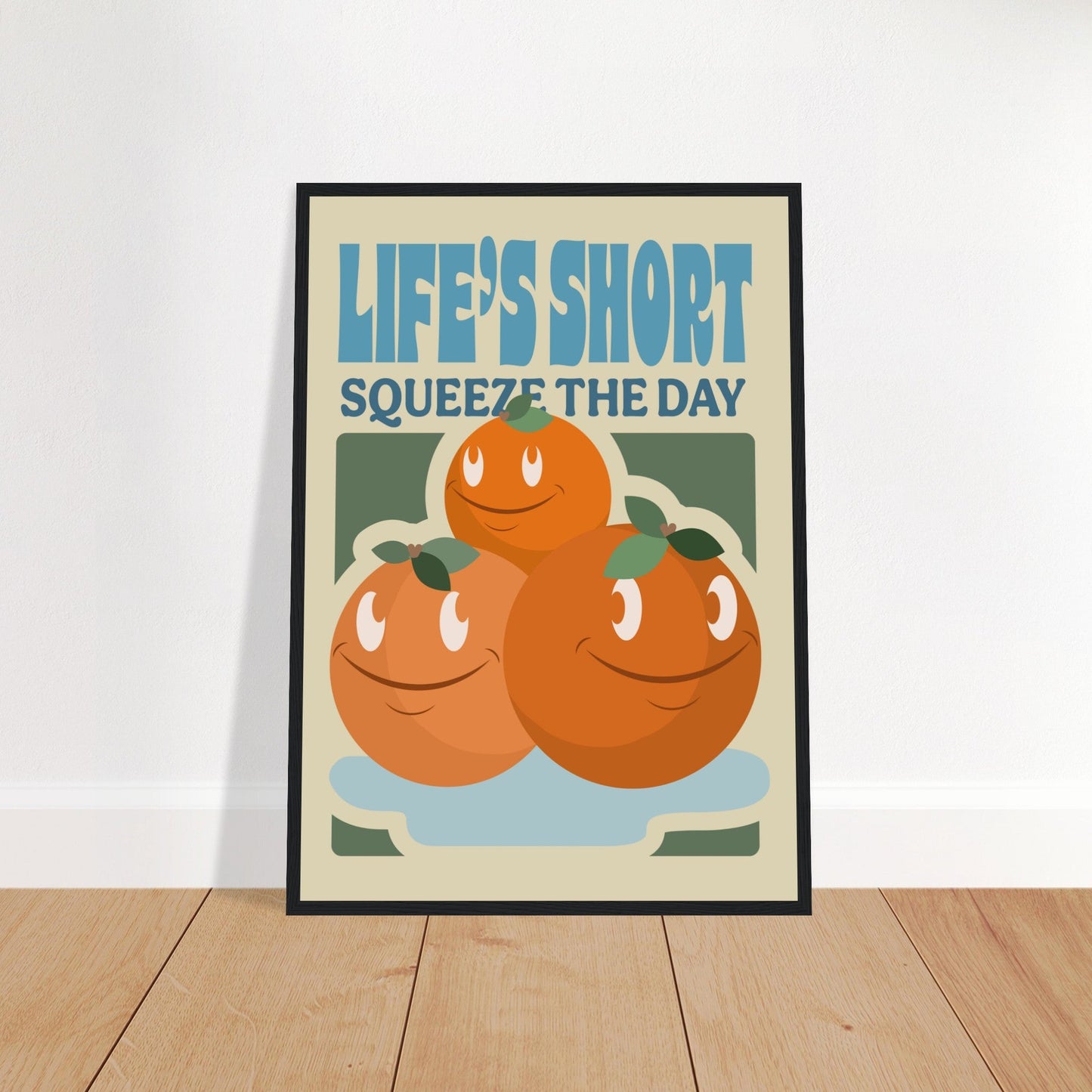 Fruity 'Squeeze The Day' - Premium Matte Paper Wooden Framed Poster