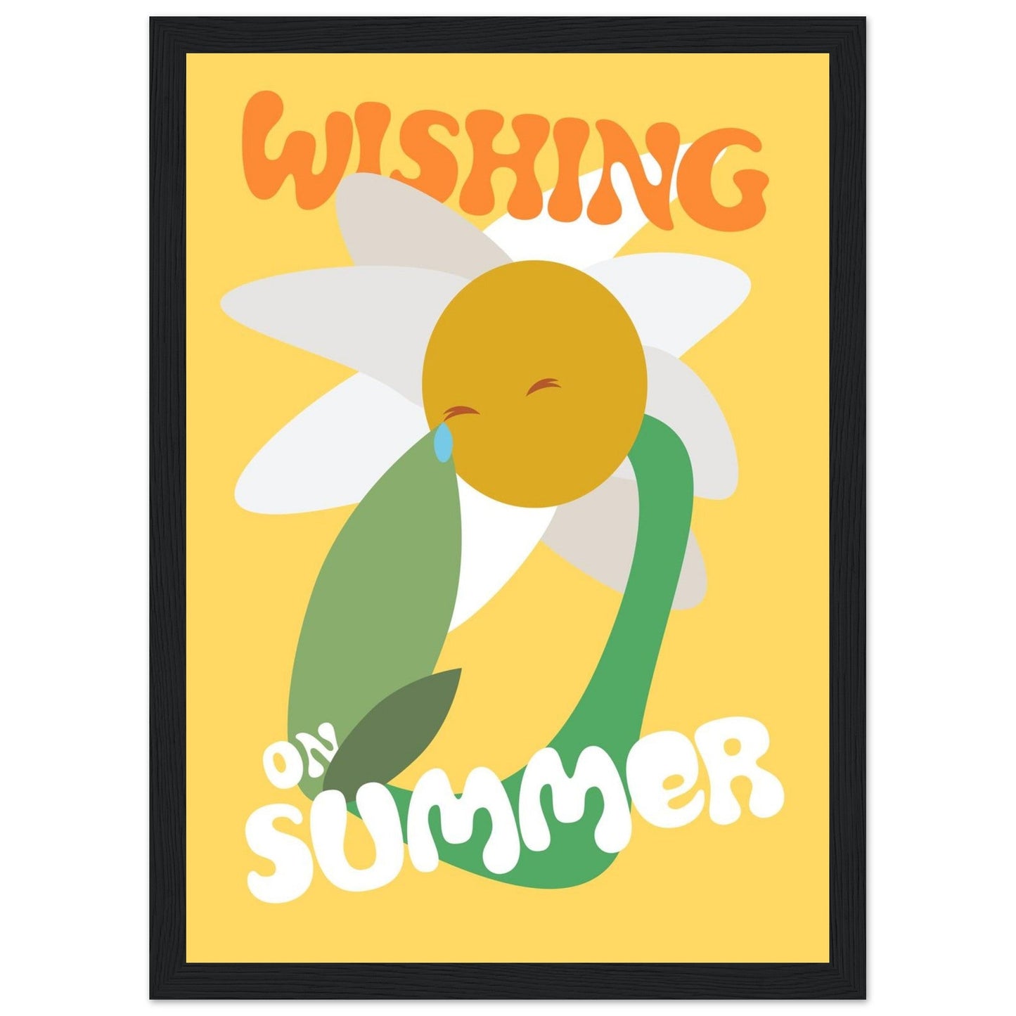 Flowers 'Wishing on Summer' - Premium Matte Paper Wooden Framed Poster