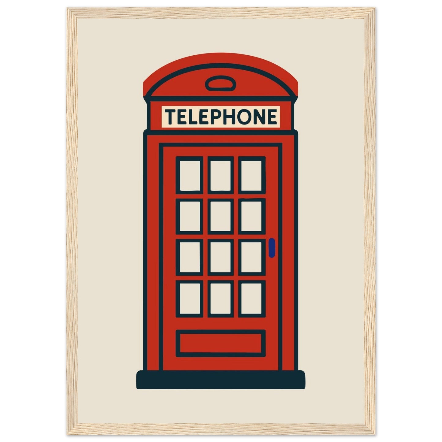 Cities/ Places 'Phone Box' - Premium Matte Paper Wooden Framed Poster