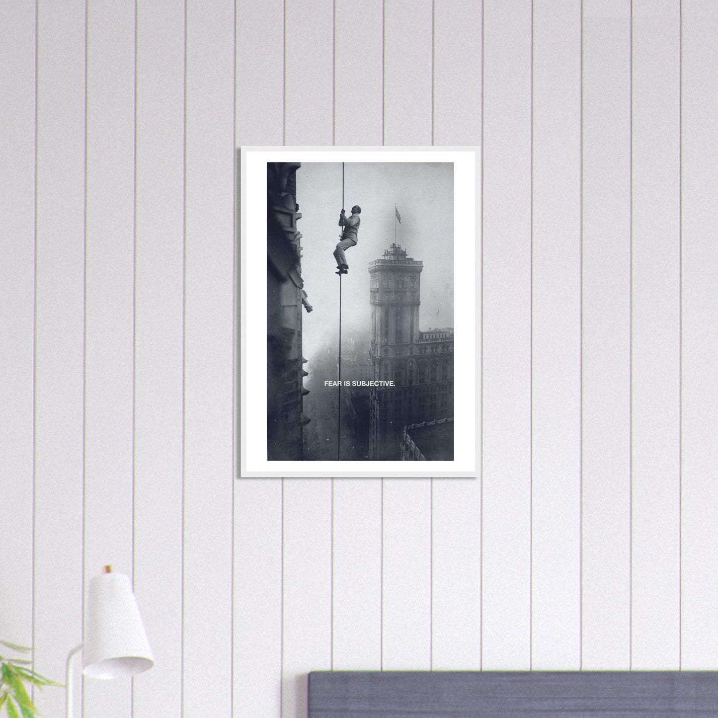 Ed Dickinson 'Fear is Subjective' - Premium Matte Paper Wooden Framed Poster