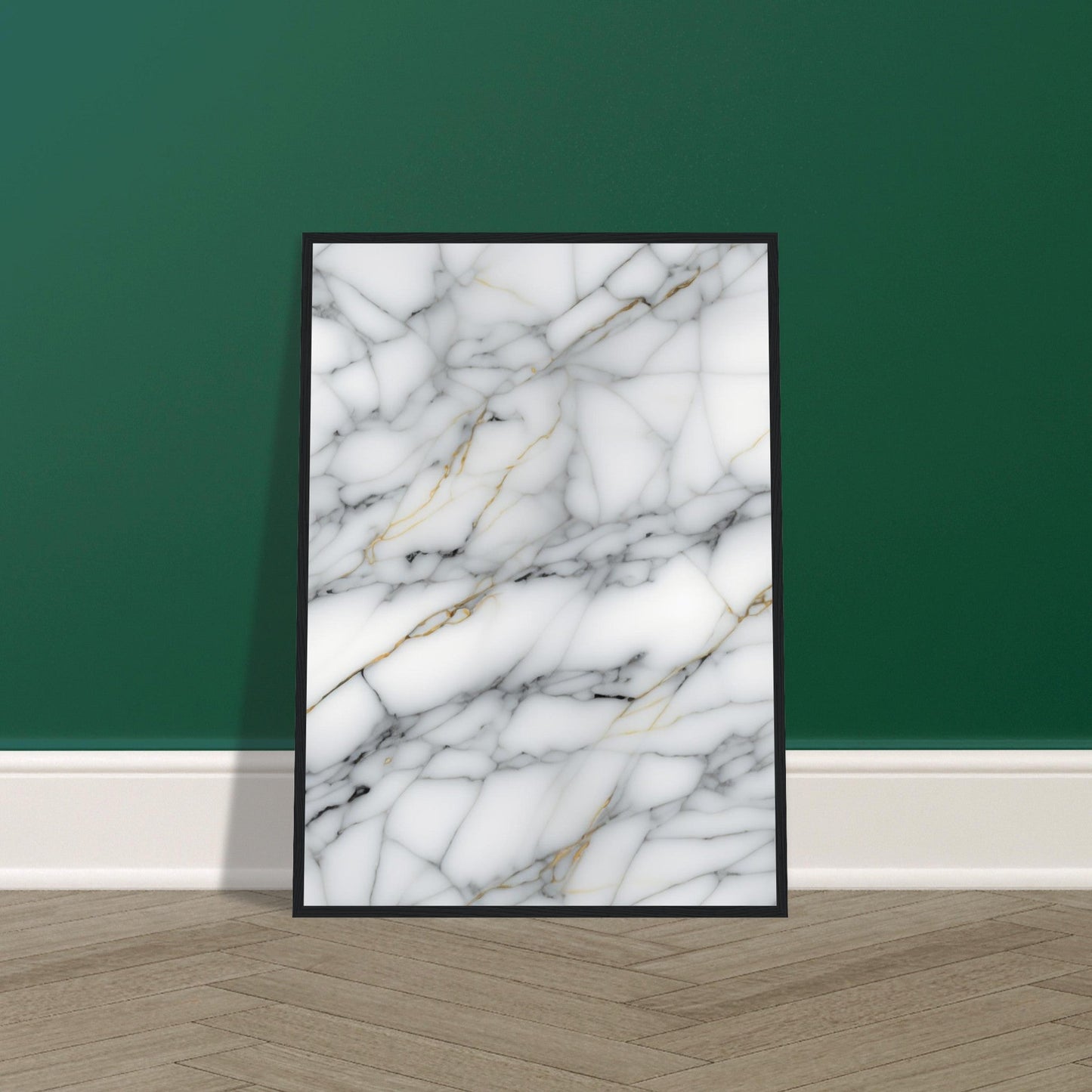 Marble 'Grey' - Premium Matte Paper Wooden Framed Poster
