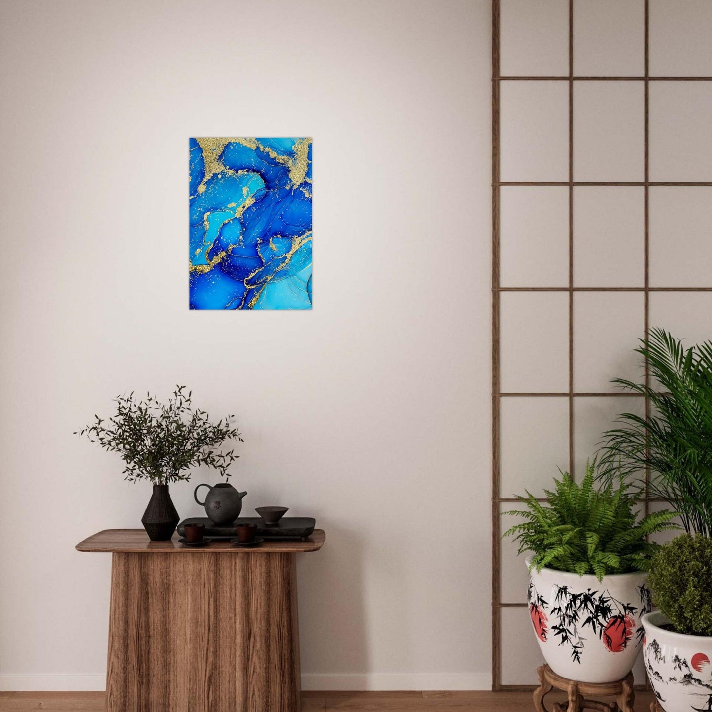 Marble 'Blue & Gold' - Premium Matte Paper Poster