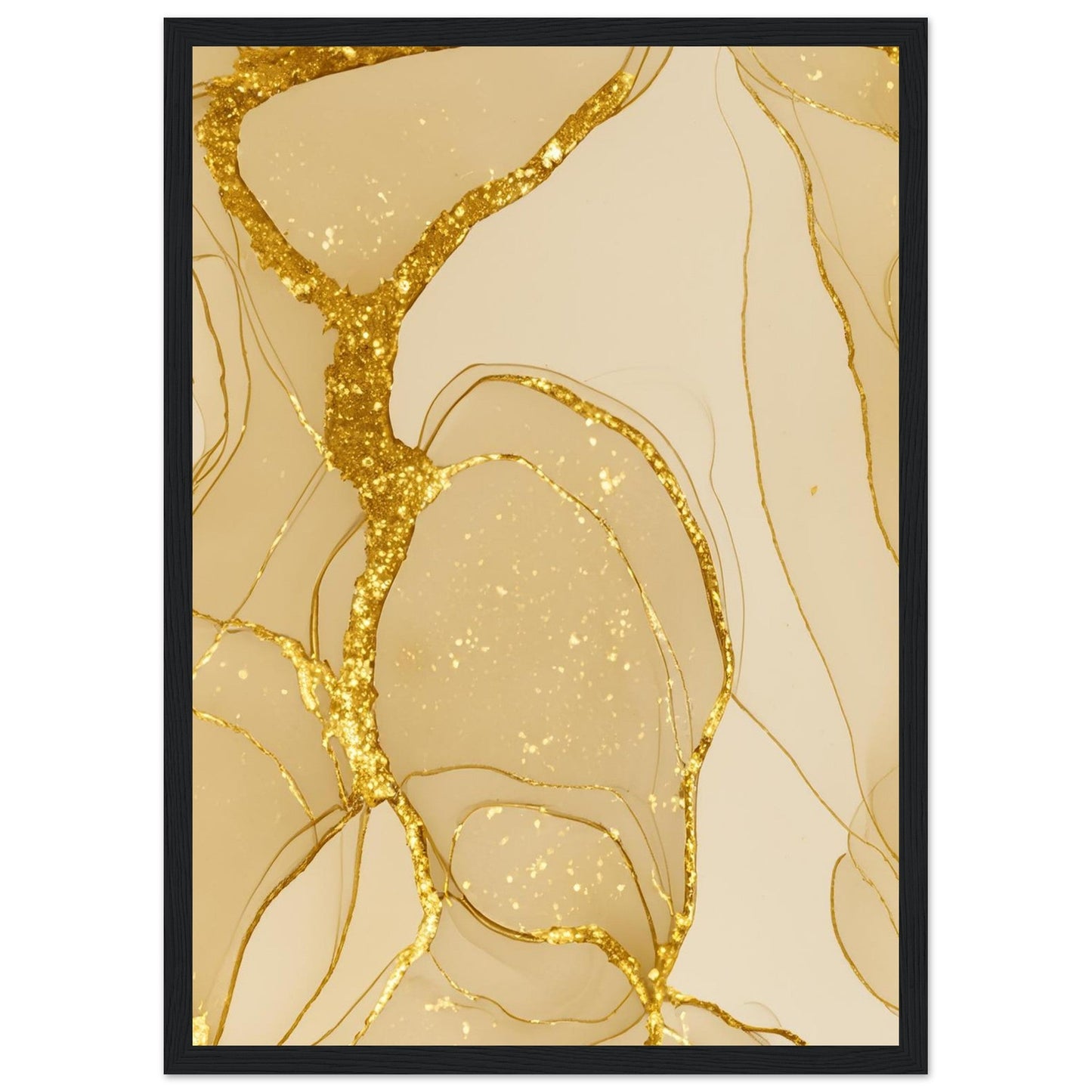 Marble 'Gold' - Premium Matte Paper Wooden Framed Poster